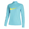 Dri-Fit Swoosh HBR Half-Zip Lauftop Damen - blau, neongelb