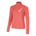 Swoosh Half-Zip Laufshirt Damen-Berry