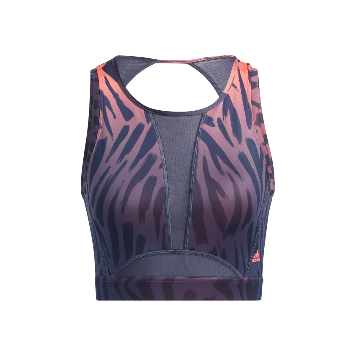 adidas TIGR All over Print Sport-BH Damen - dunkelblau, koralle