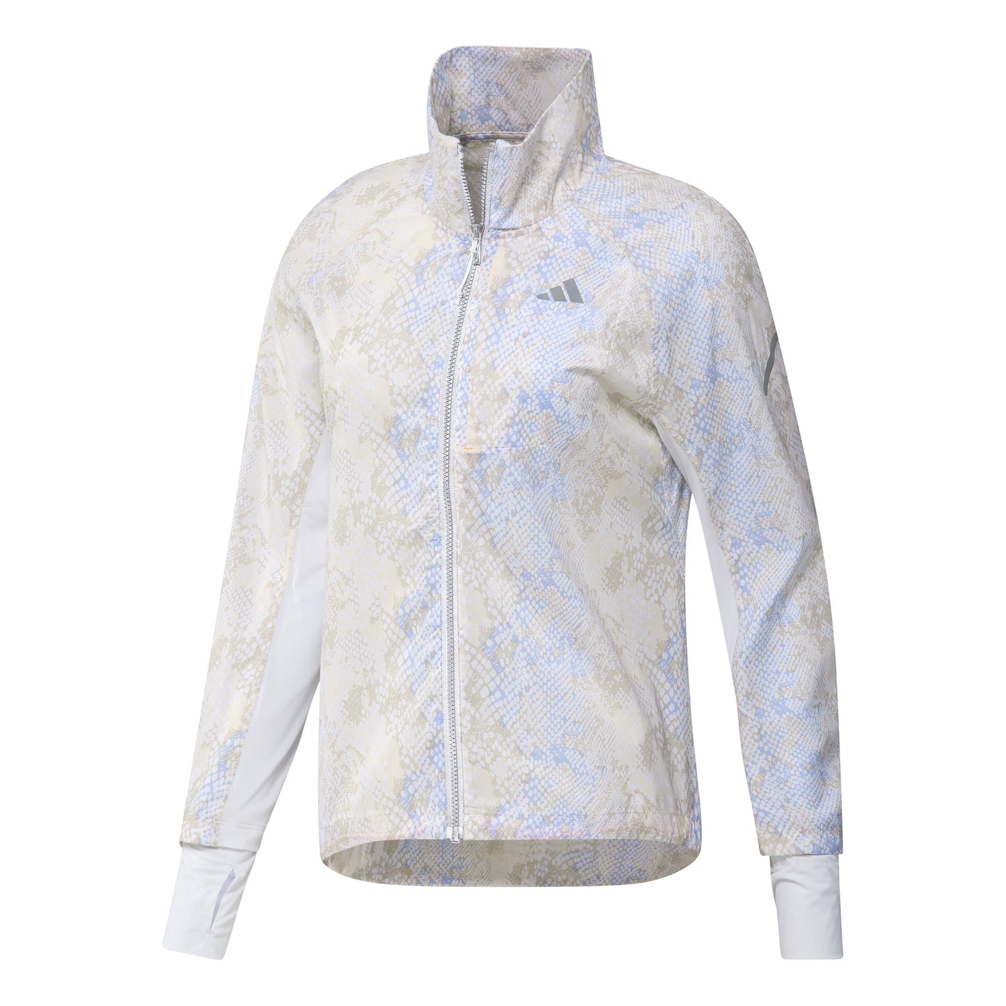 adidas Fast All Over Print Laufjacke Damen - weiß, grau