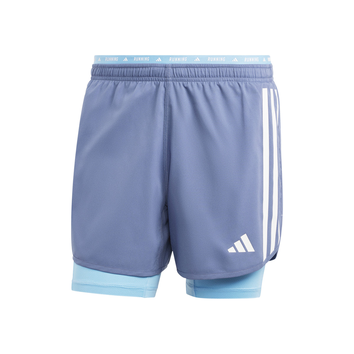 adidas Own The Run 3S 2in1 Laufshorts Herren - blaugrau,