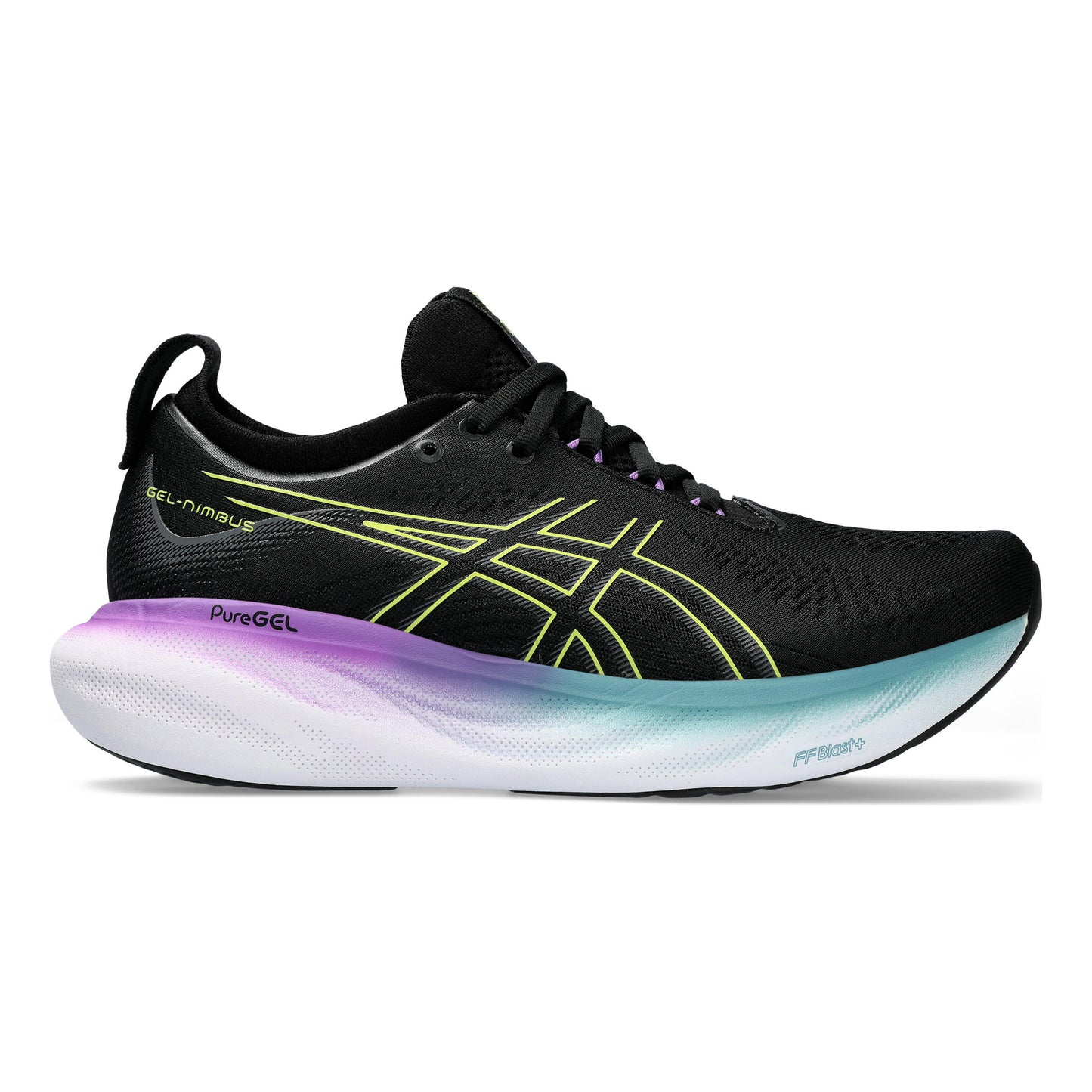 ASICS Gel-Nimbus 25 Neutralschuh Damen - schwarz, neongelb
