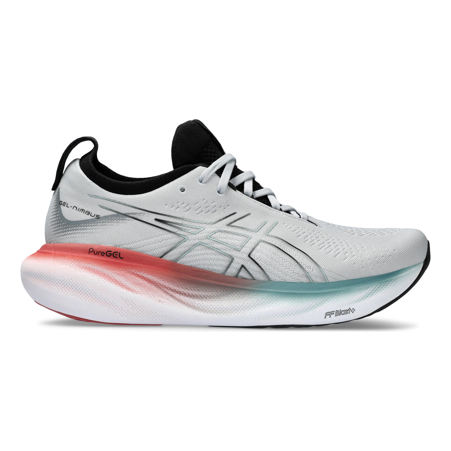 ASICS Gel-Nimbus 25 Neutralschuh Herren - hellgrau, rot