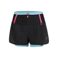 Fujitrail 2in1 Laufshorts Damen - schwarz, hellblau