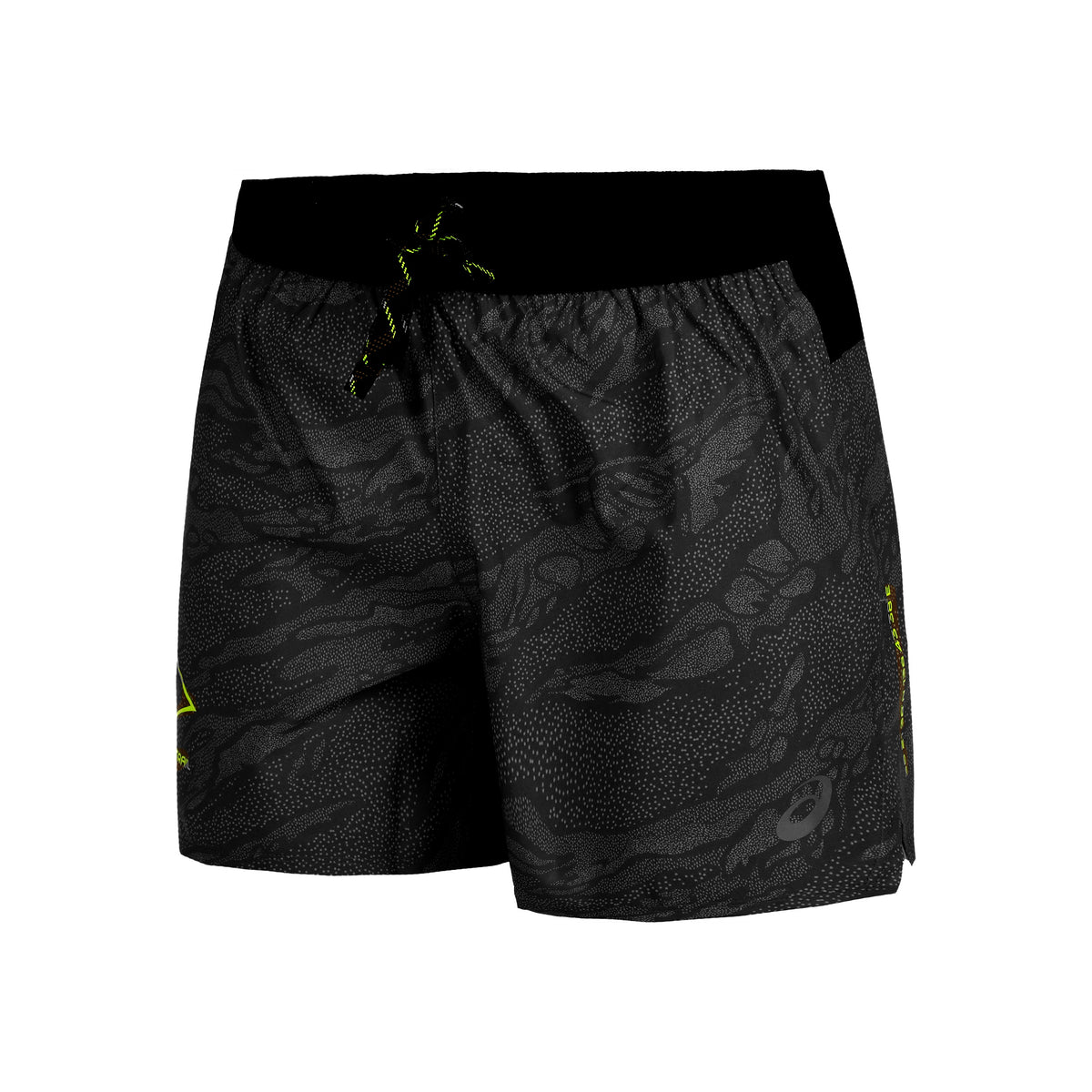 ASICS Fujitrail AOP 5in Laufshorts Herren - schwarz,