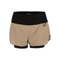 Fujitrail 2in1 Laufshorts Damen - beige, schwarz