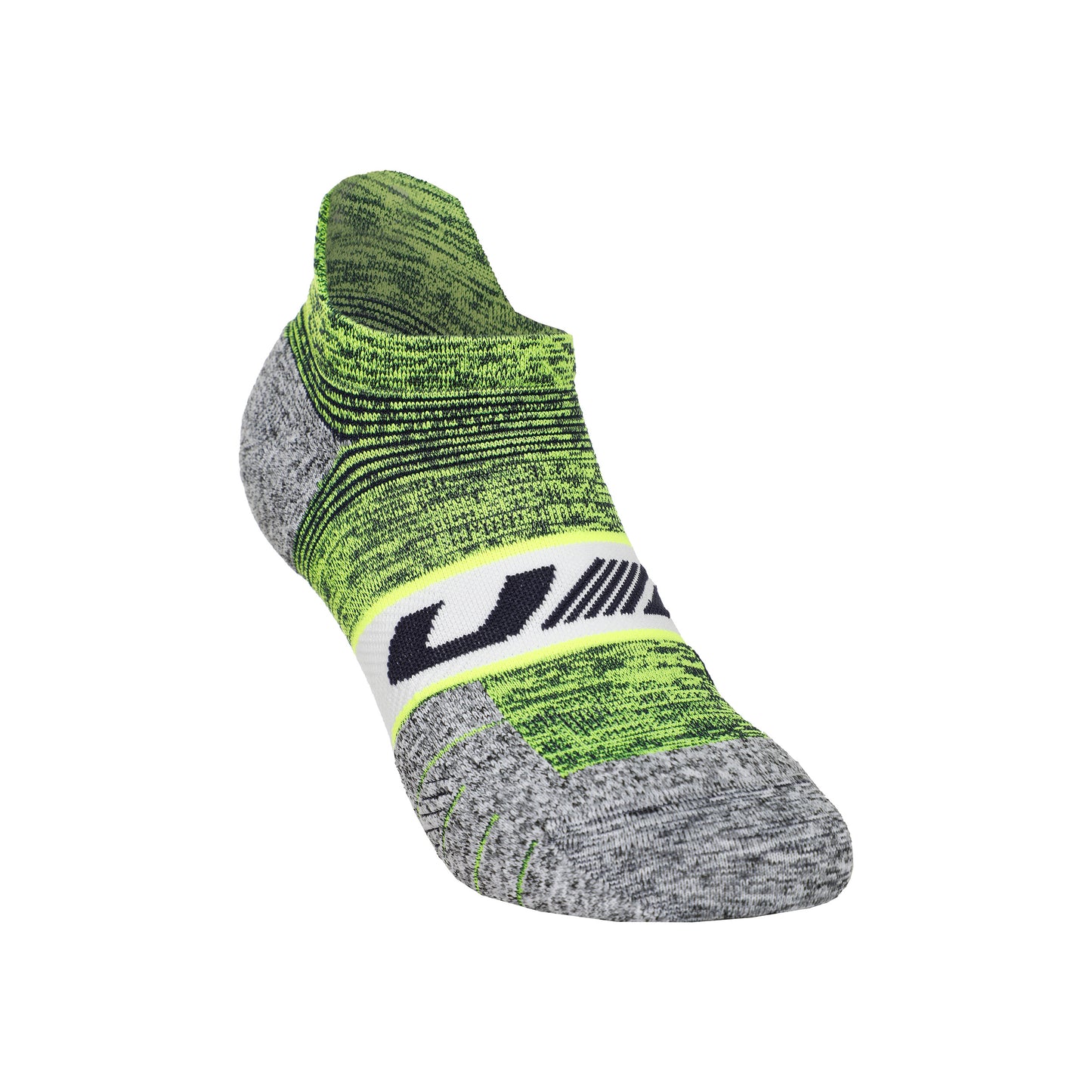 Under Armour AD Run Cushion 1pk No Show Laufsocken Unisex - neongelb, grau
