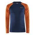 Core Warm Baselayer Lauftop Herren - dunkelblau, orange