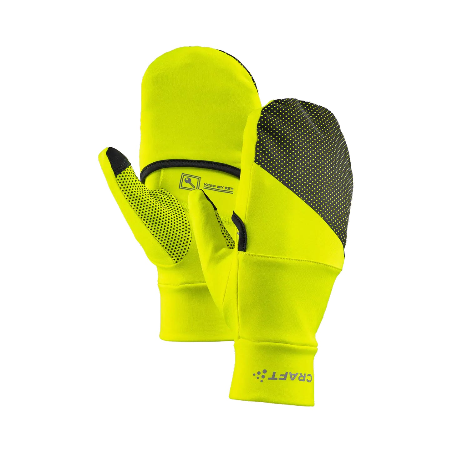 Craft ADV Lumen Fleece Hybrid Laufhandschuhe-Neongrün