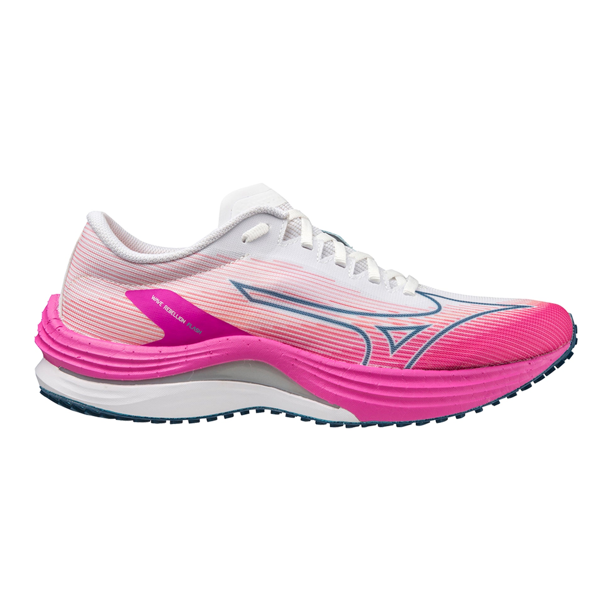 Mizuno Wave Rebellion Flash Wettkampfschuh Damen - weiß, silber