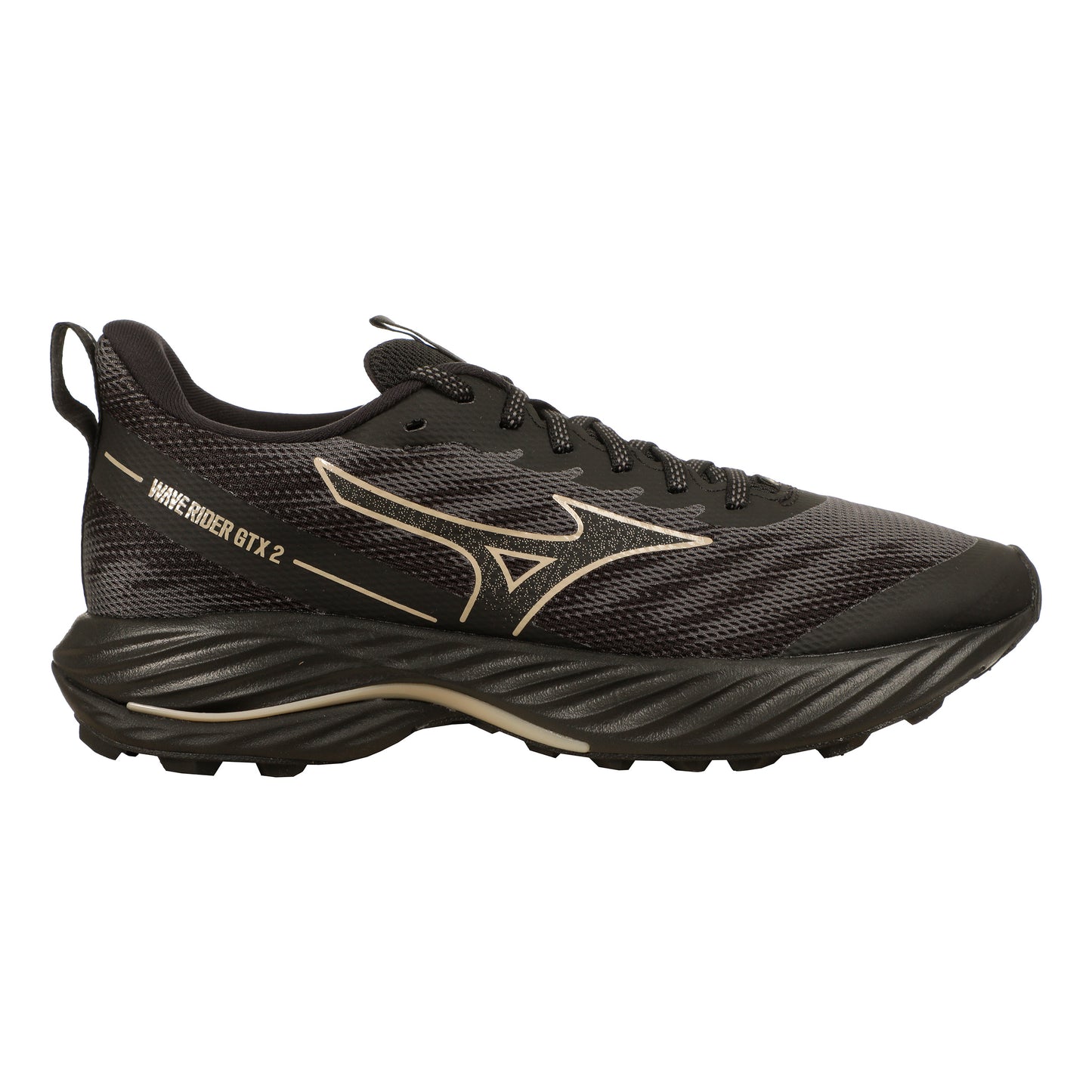Mizuno Wave Rider GTX 2 Trailschuh Damen - schwarz, gold