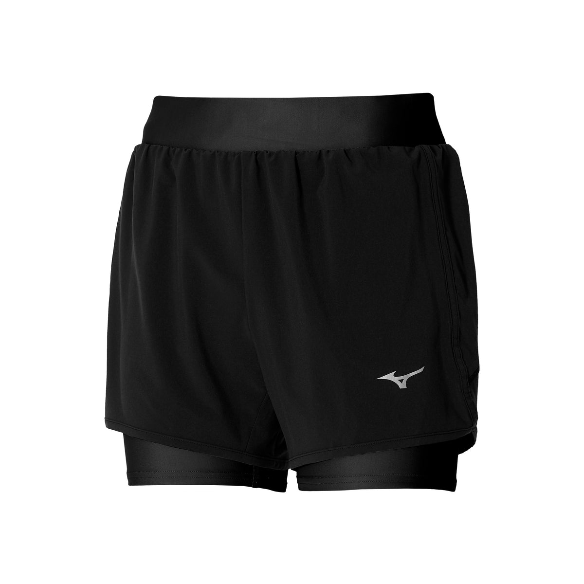 Mizuno ER 4.5in 2in1 Shorts Damen-Schwarz