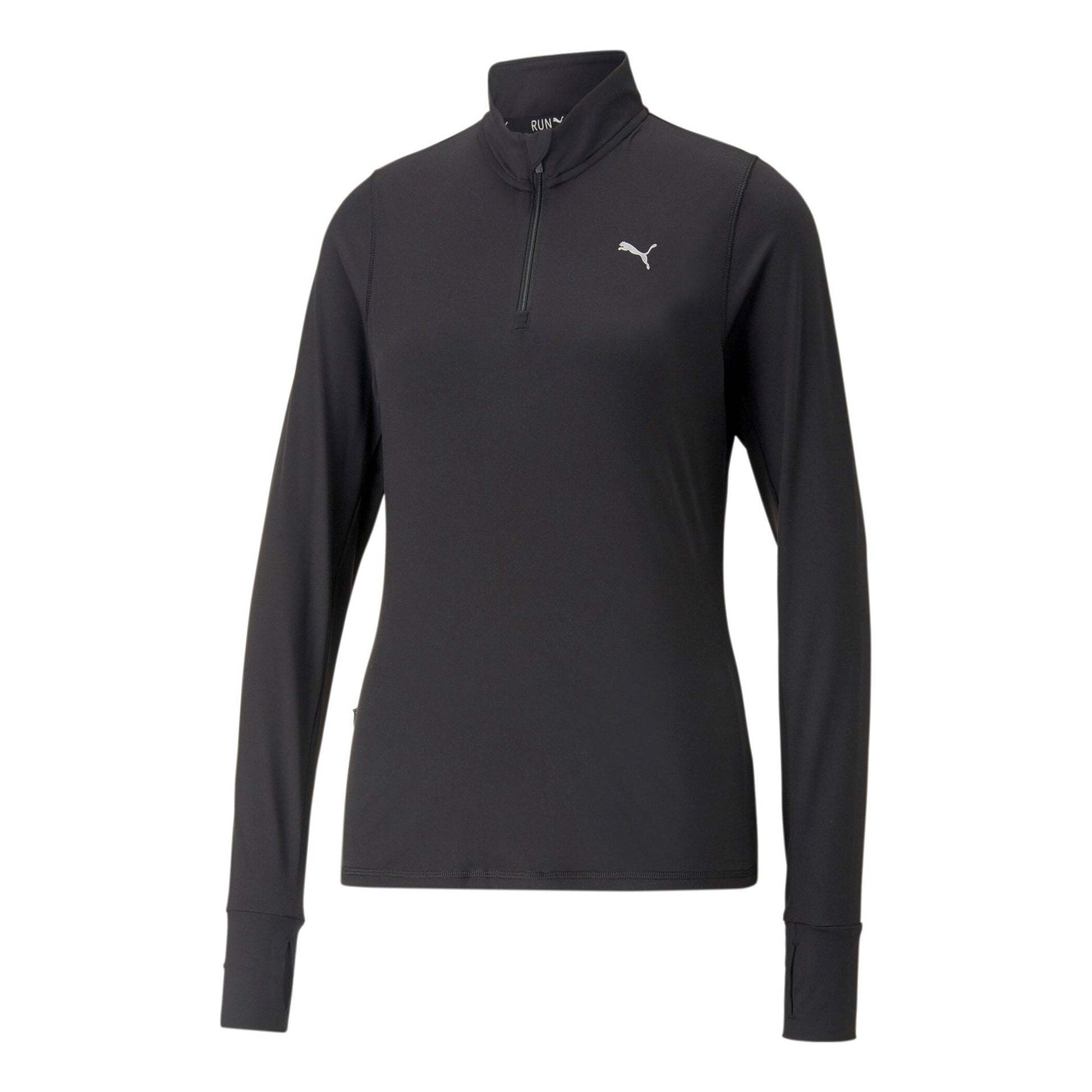 Puma Run Favorite 1/4 Zip Lauftop Damen-Schwarz