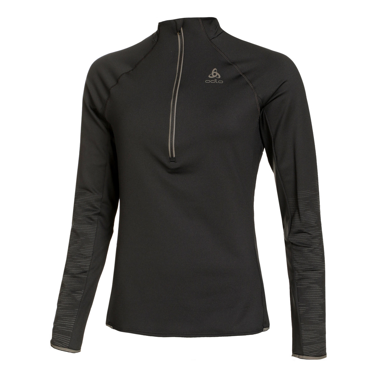 Odlo Zeroweight Ceramiwarm Reflective Mid Layer Half-Zip Lauftop Damen-Schwarz