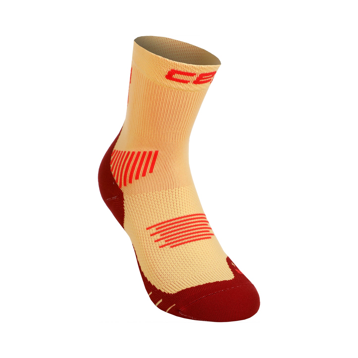 CEP Core Mid Cut 5.0 Kompressions-Socken Herren - gelb, dunkelrot