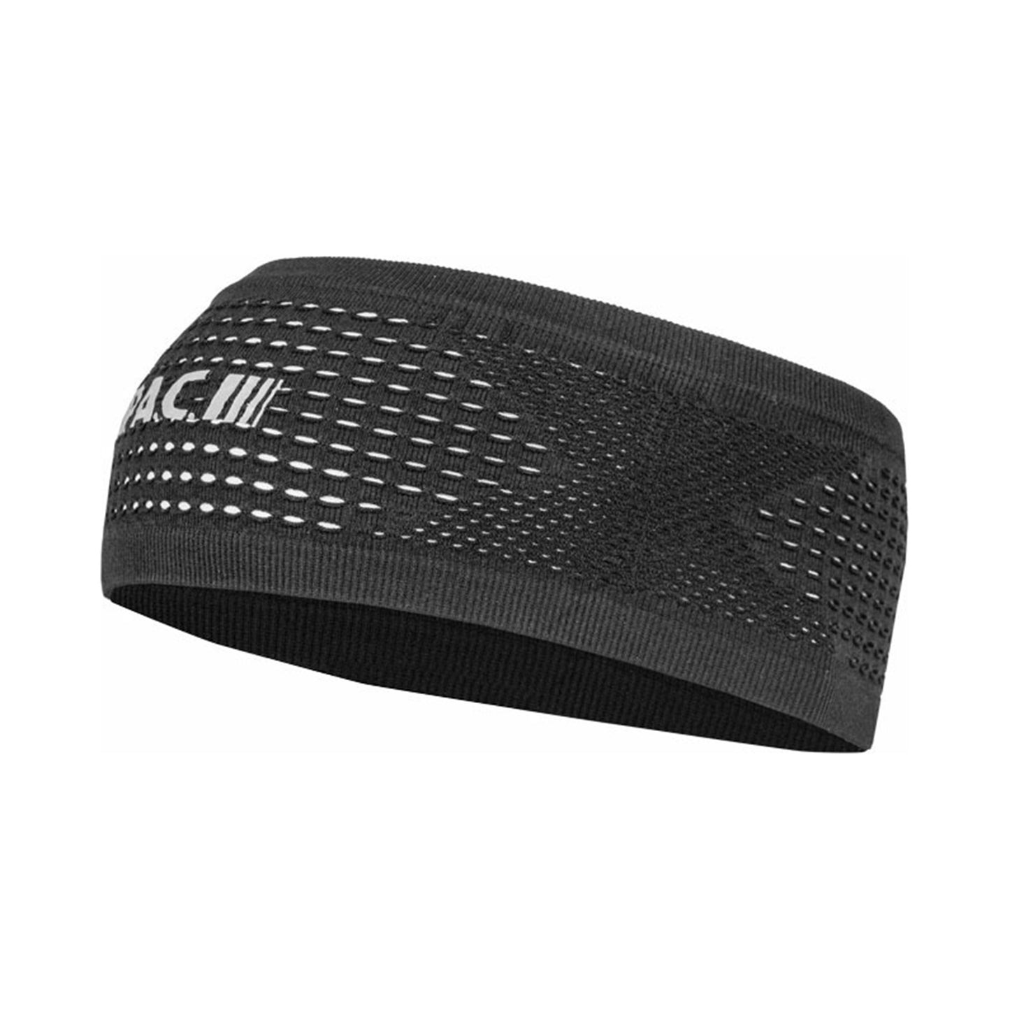 P.A.C. Recycled Seamless Mesh Stirnband-Schwarz,Silber
