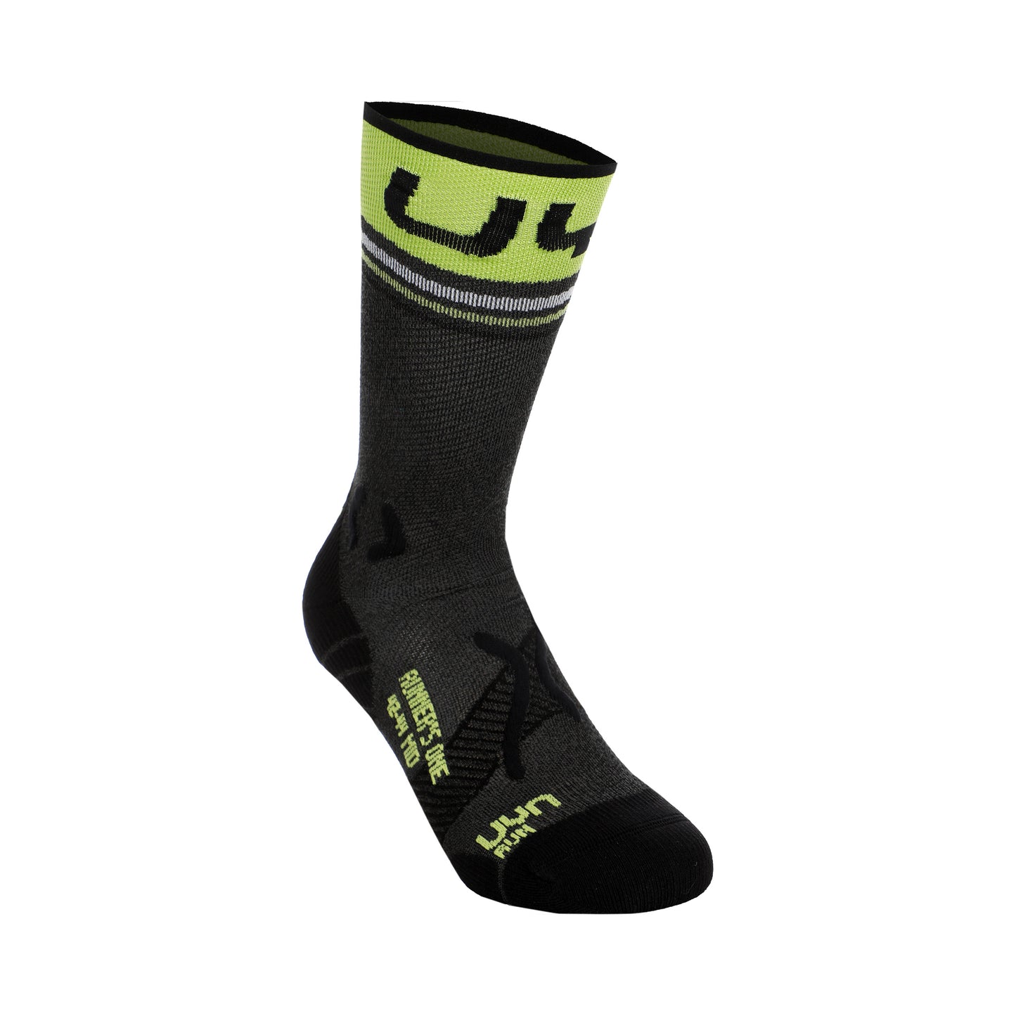 UYN Runner's One Mid Socks Laufsocken Herren-Grau,Limette