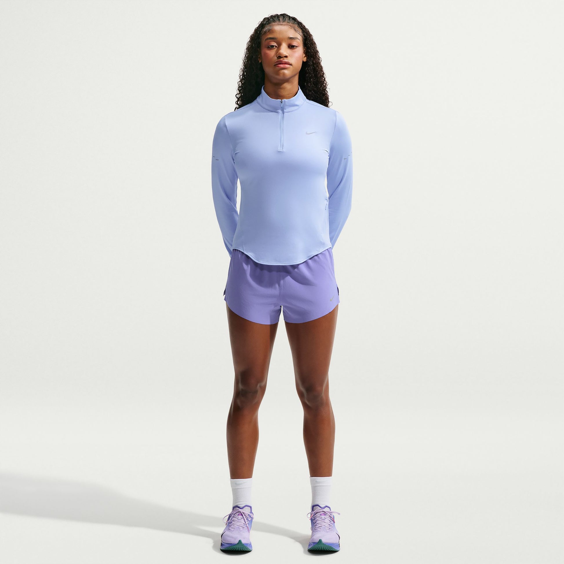 Nike Swift Half-Zip  Laufshirt Damen - hellblau, silber