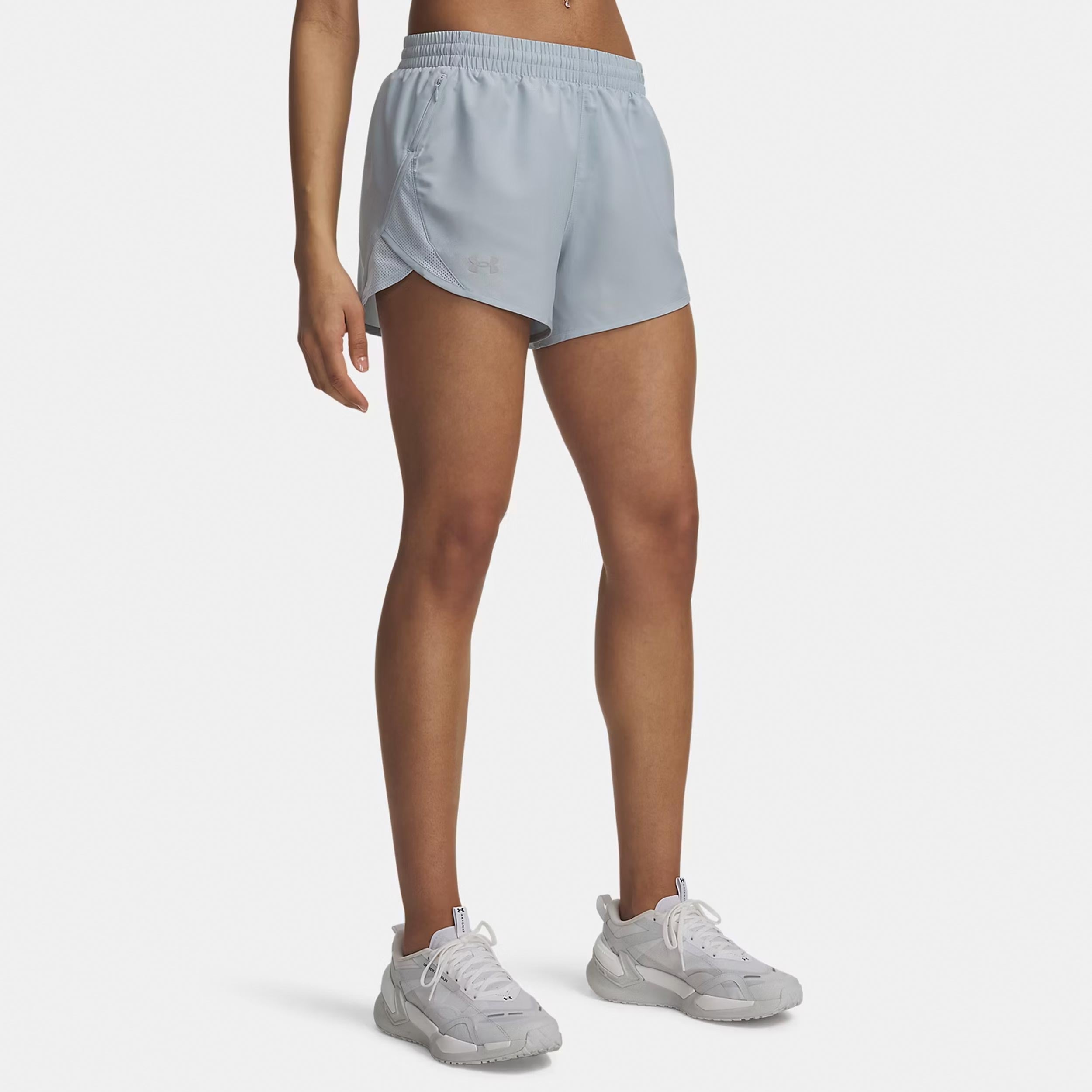 Under Armour Fly By 3in  Laufshorts Damen - blaugrau