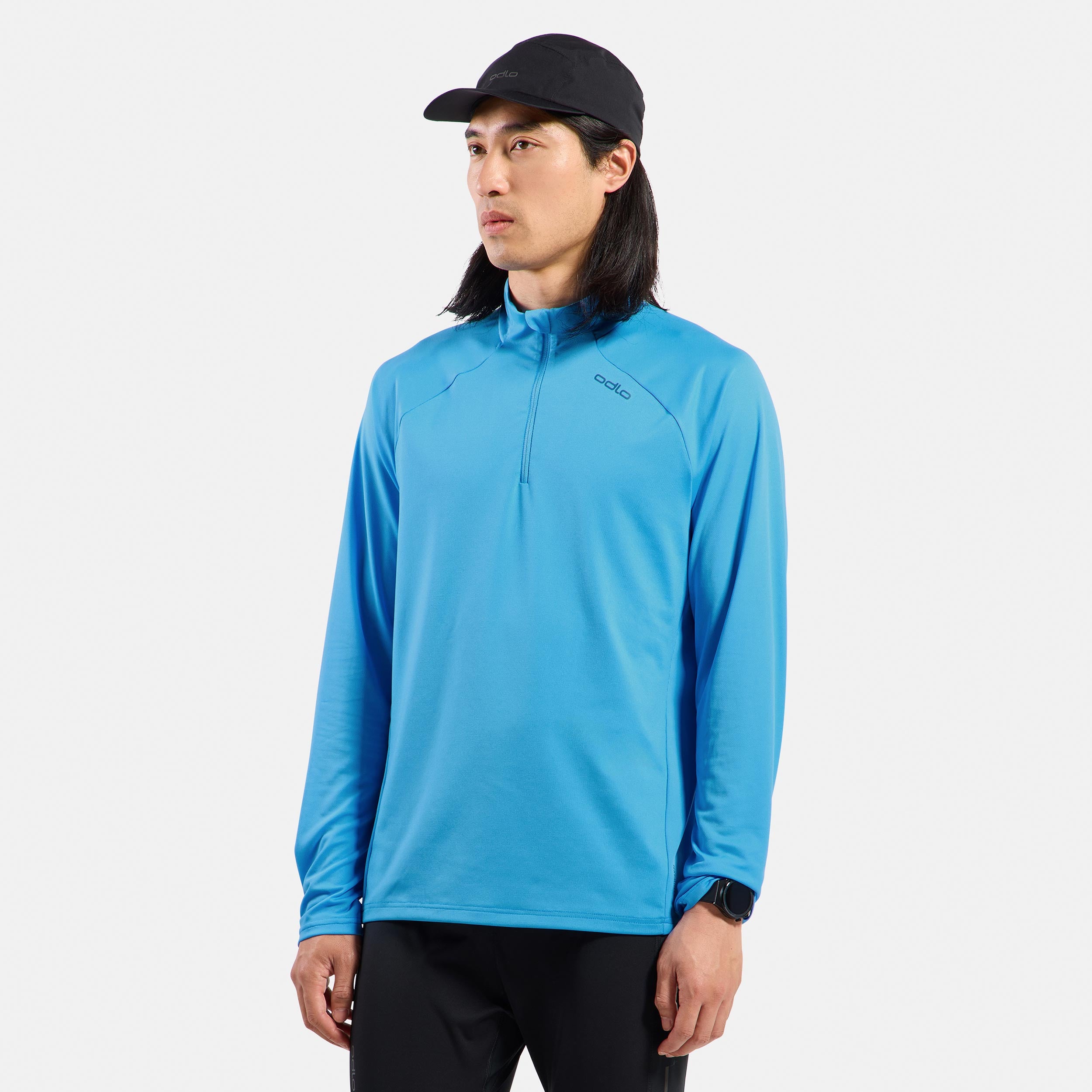 Odlo Essential Ceramiwarm Mid Layer 1/2 Zip Laufshirt Herren - hellblau