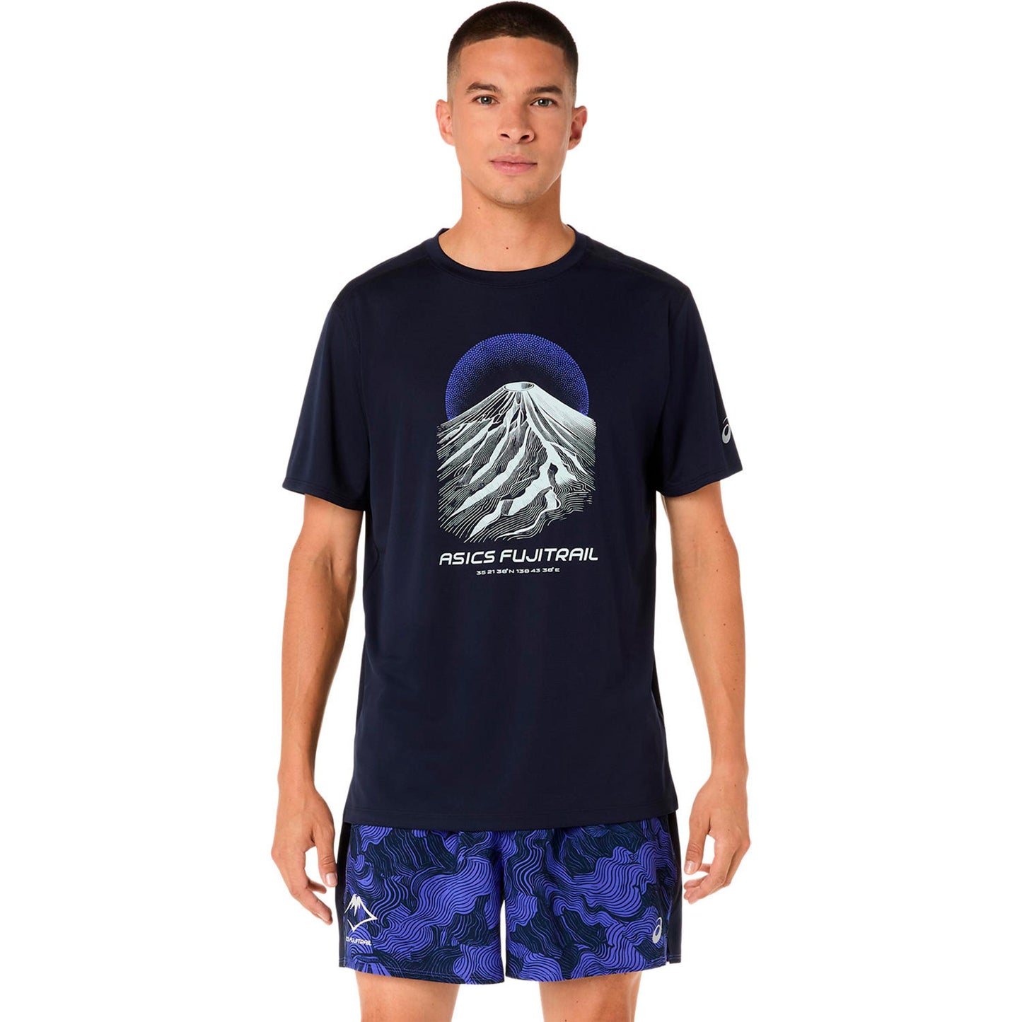 ASICS Fujitrail Logo  Laufshirt Herren - dunkelblau, blau