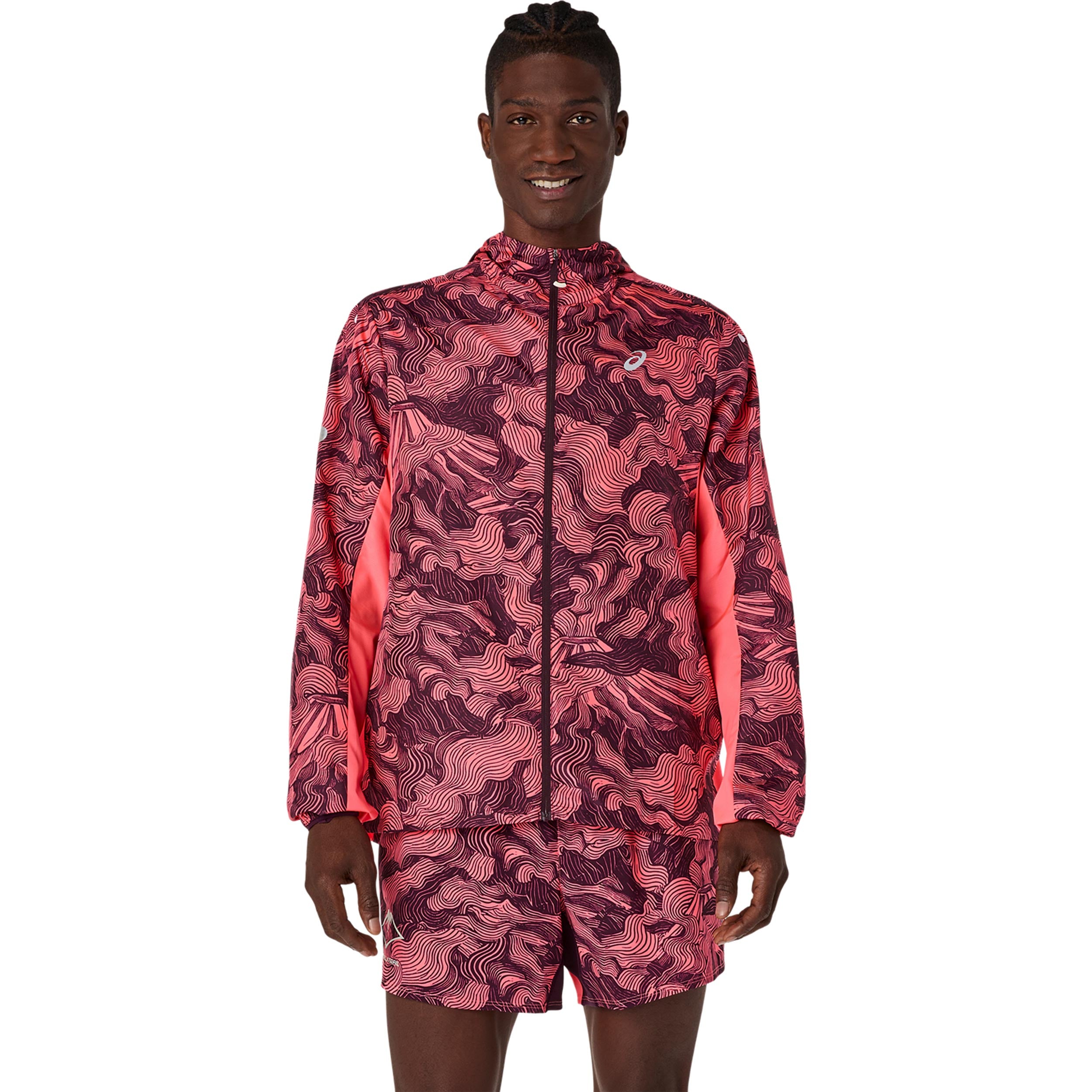 ASICS Fujitrail Packable  Laufjacke Herren - koralle, weinrot