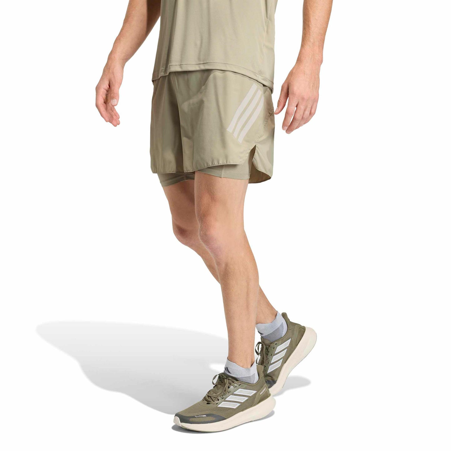 adidas adi365 2in1  Laufshorts Herren-khaki