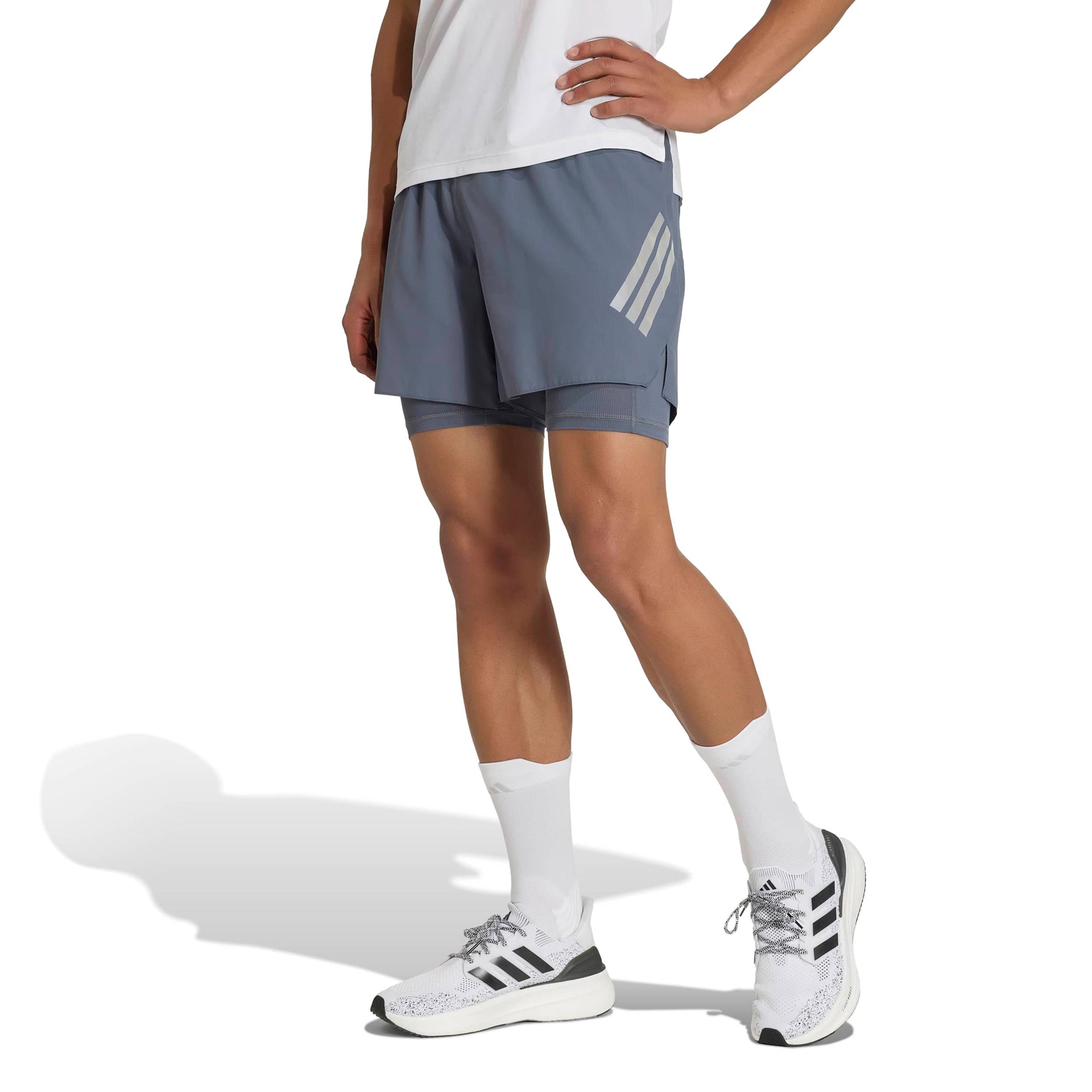 adidas adi365 2in1 Laufshorts Herren - blaugrau