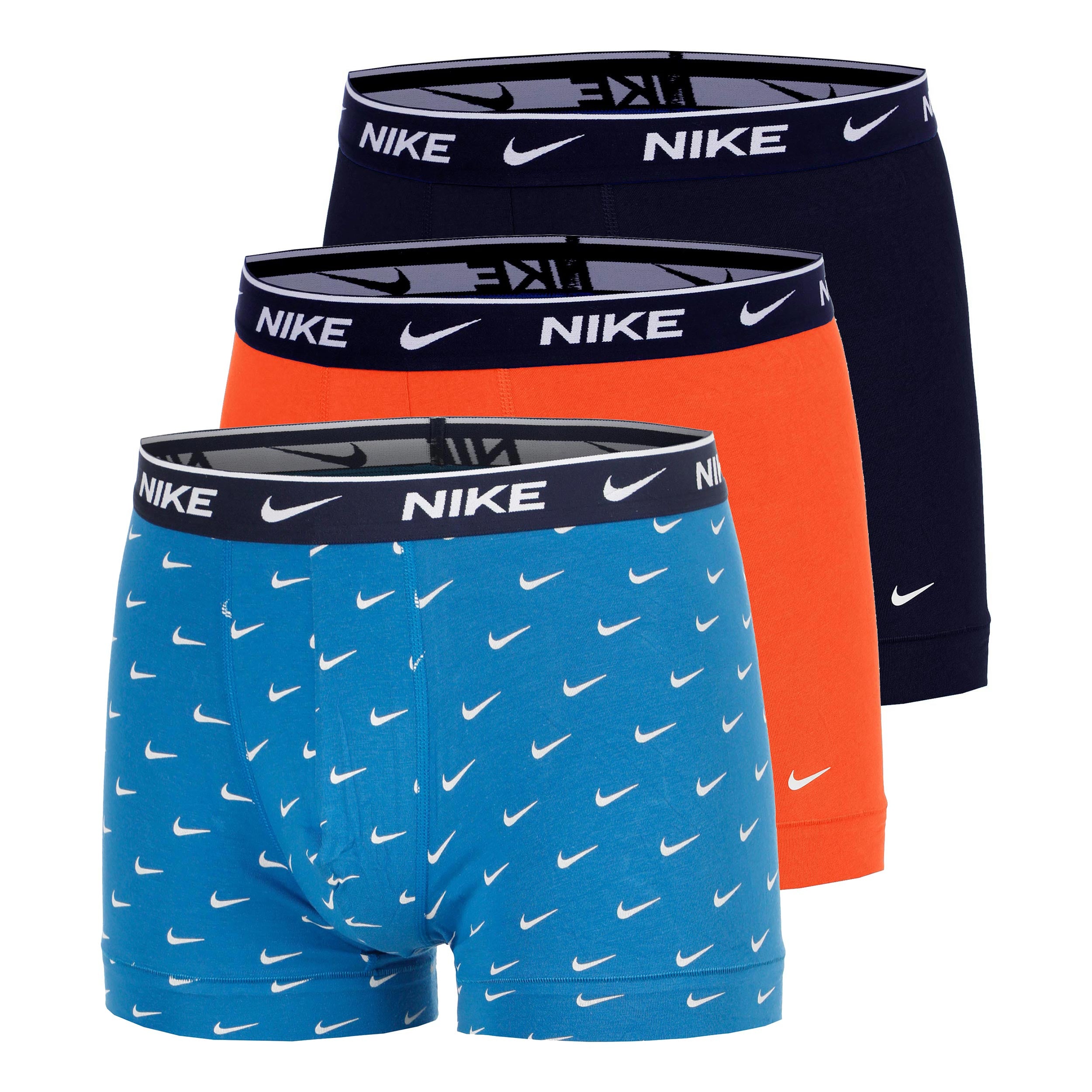 Nike Essential Cotton Stretch Trunk Boxer Short 3er Pack Herren - hellblau, orange