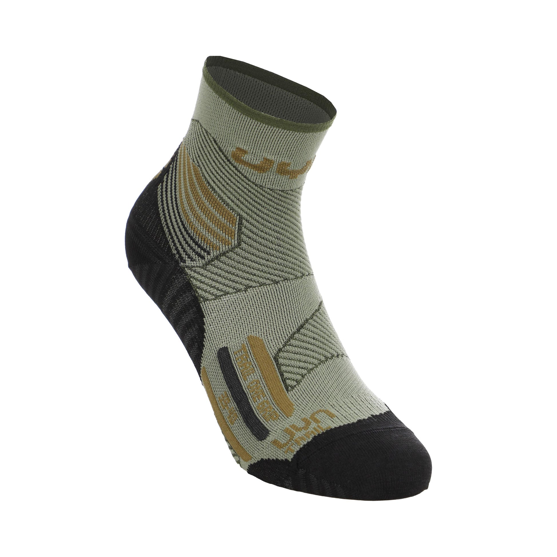 UYN Trail One Grip Laufsocken Herren - grün, schwarz
