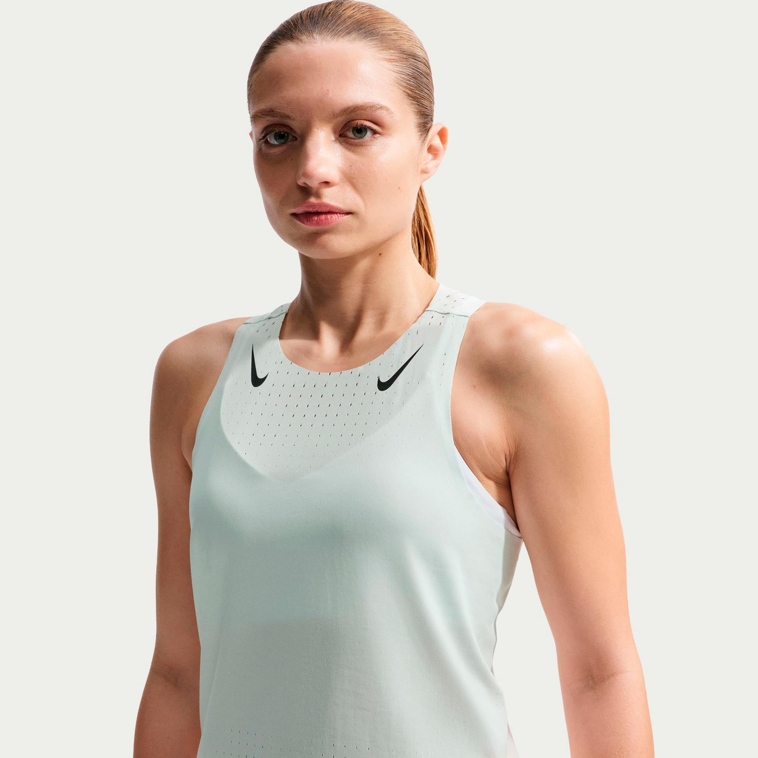 Nike AeroSwift Laufshirt Damen - mint, schwarz