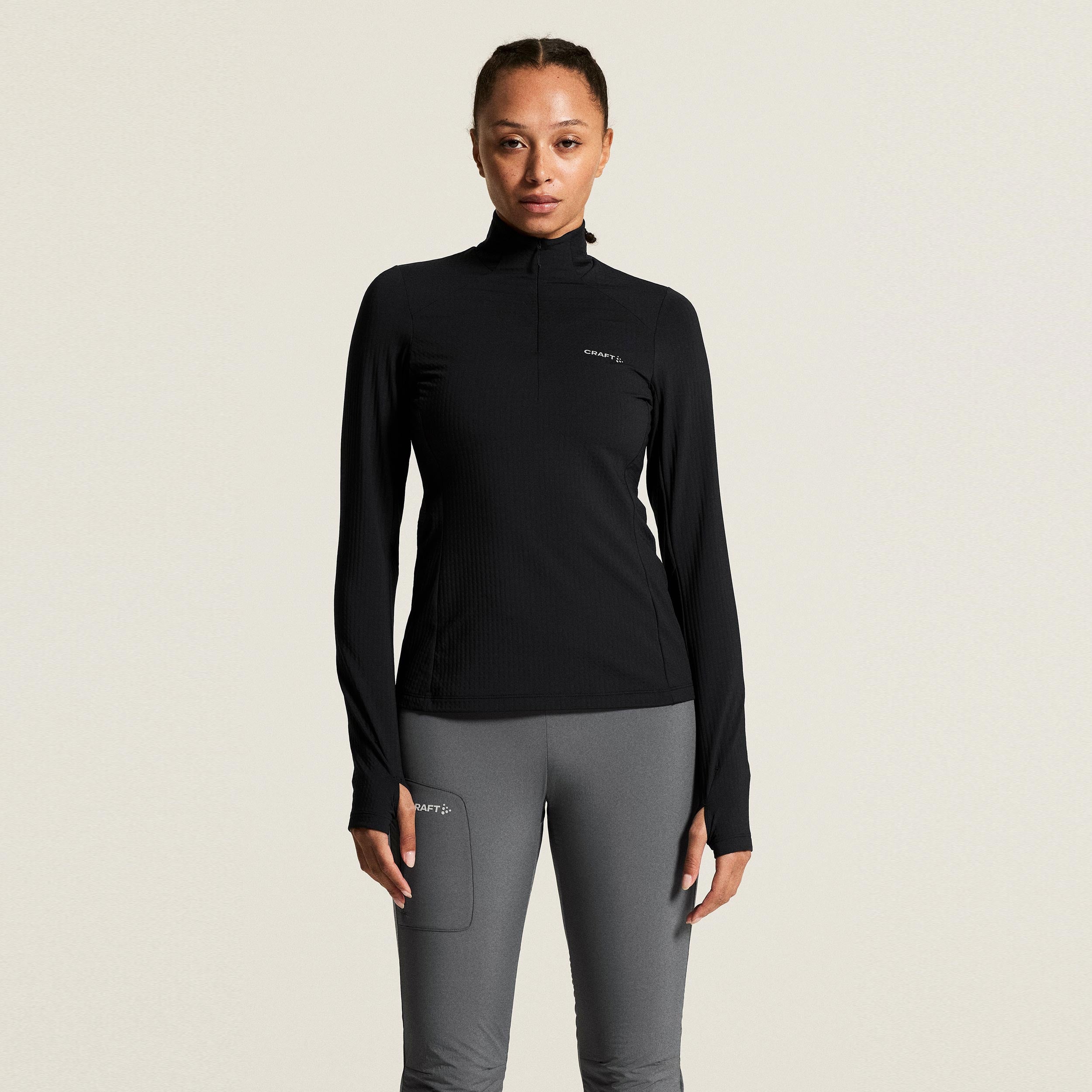 Craft Gain Thermal Laufshirt Damen - schwarz