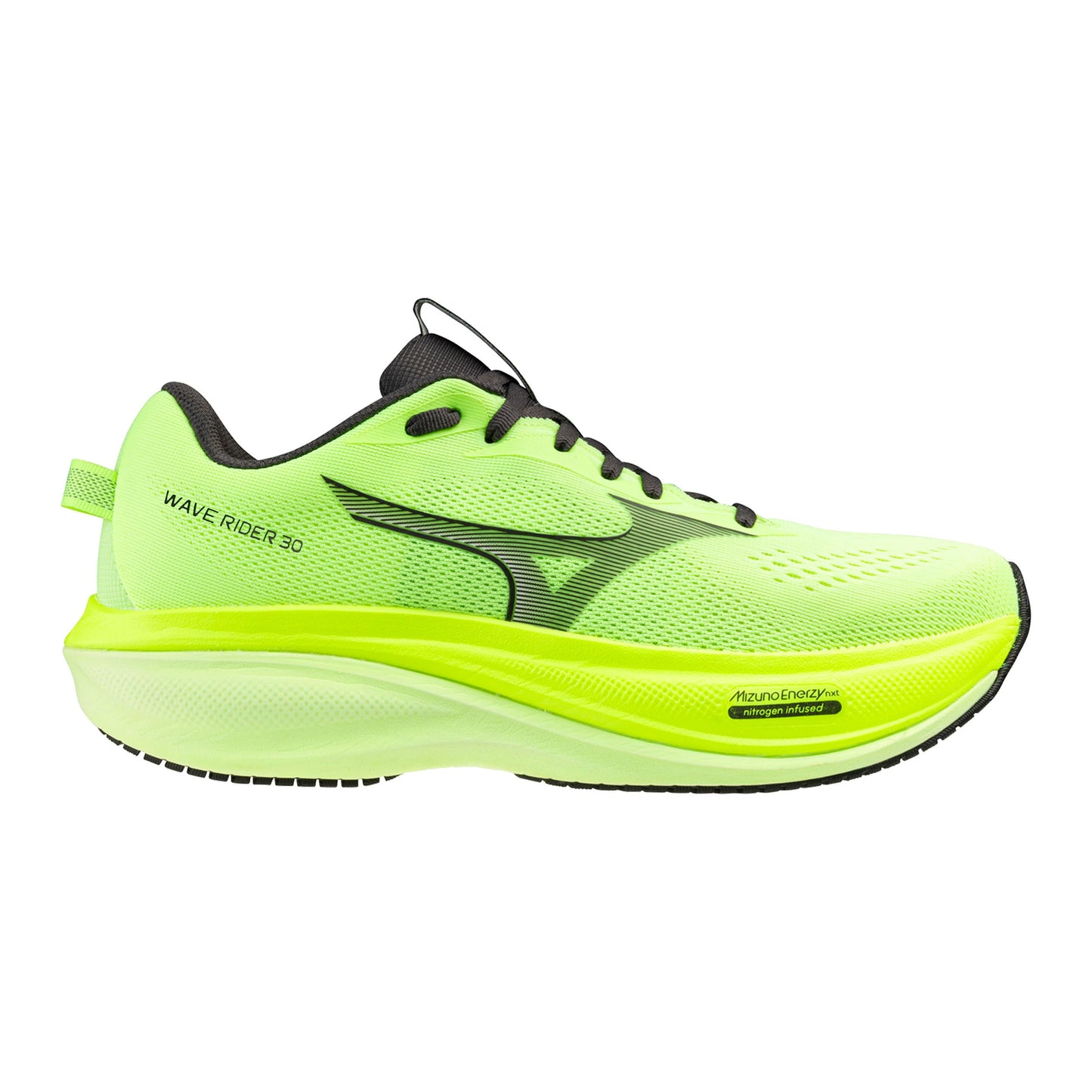 Mizuno Wave Rider 30  Neutralschuh Herren - neongelb, schwarz