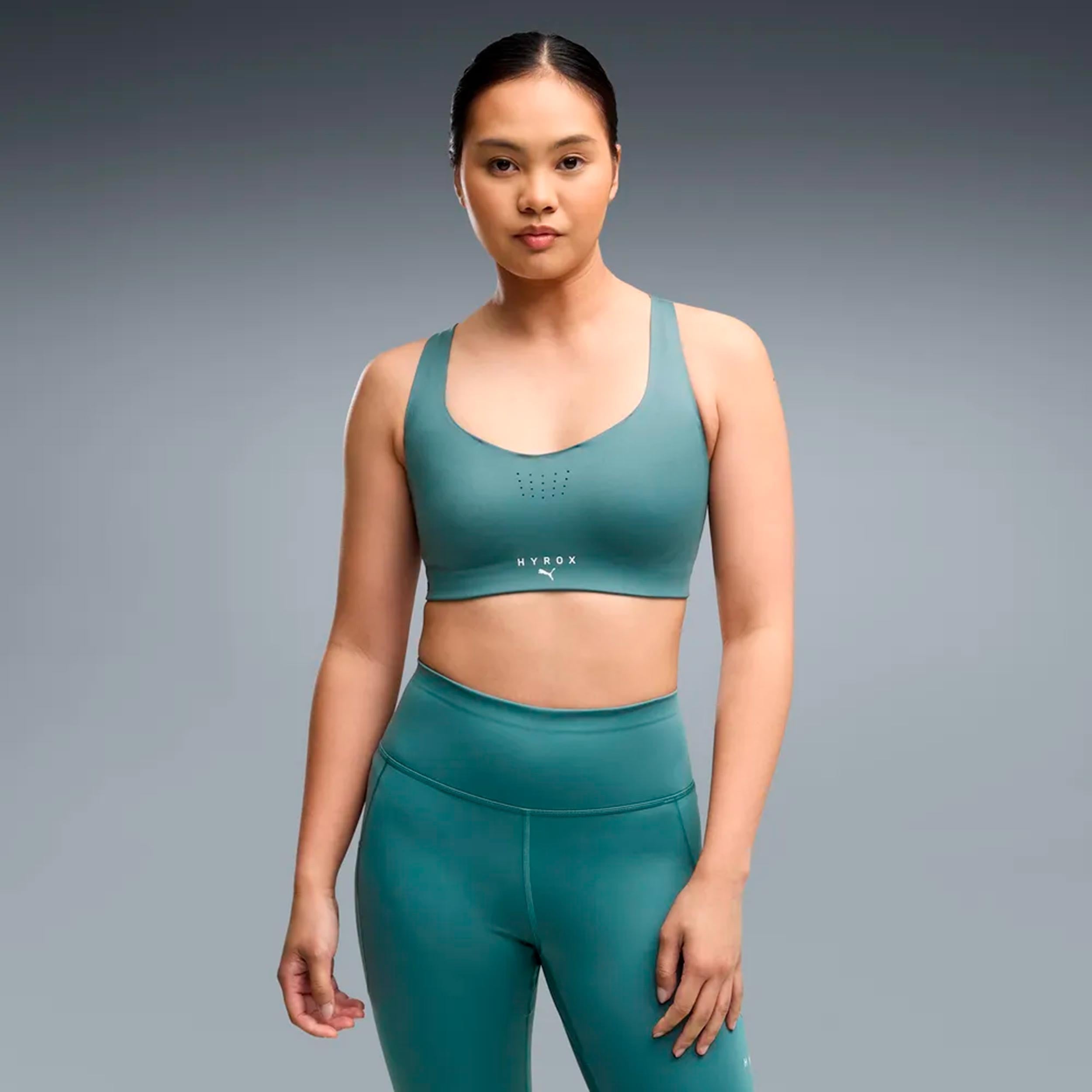 Puma HYROX PWRMODE  Sport-BH Damen - grün