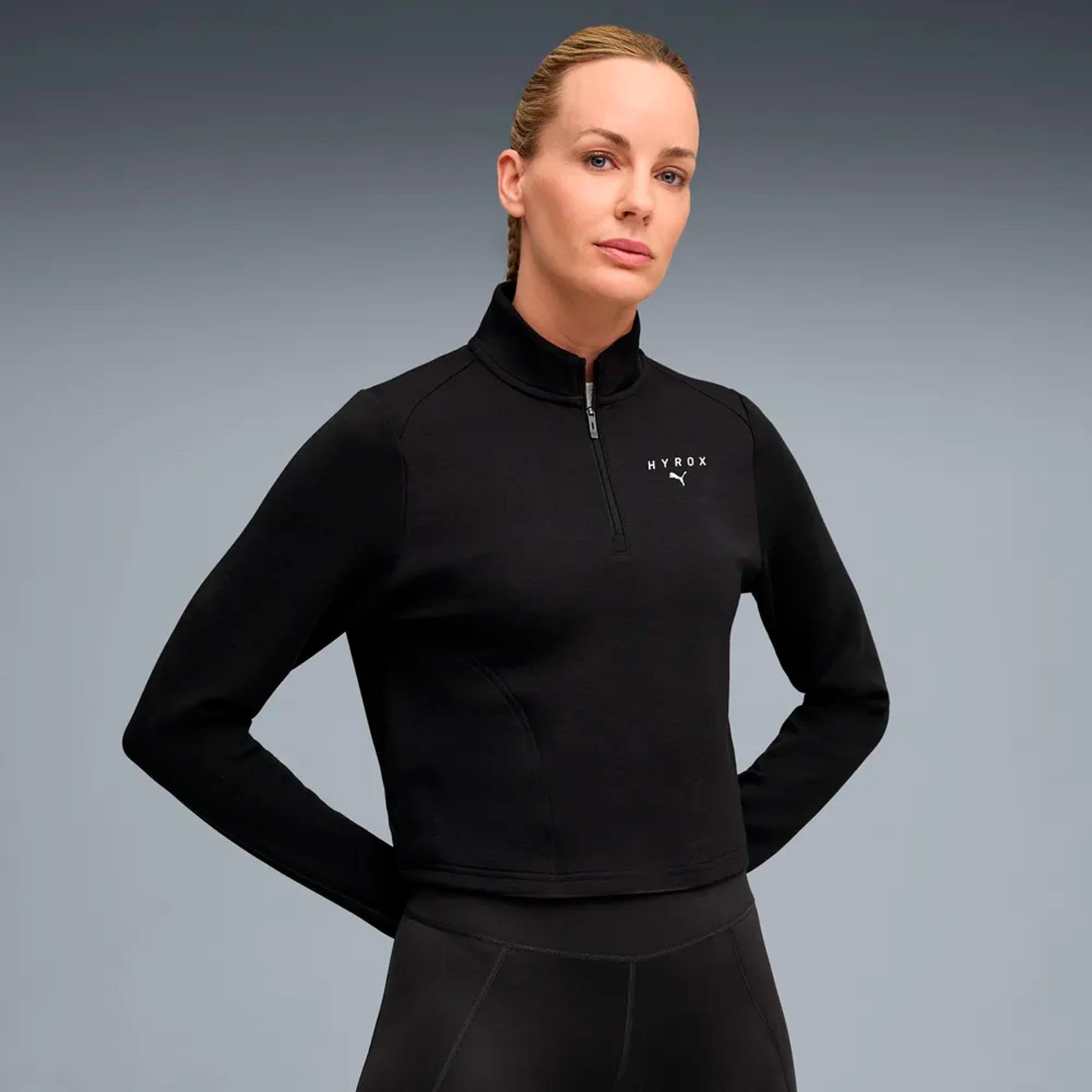 Puma HYROX Cloudspun 1/4 Zip  Laufshirt Damen - schwarz