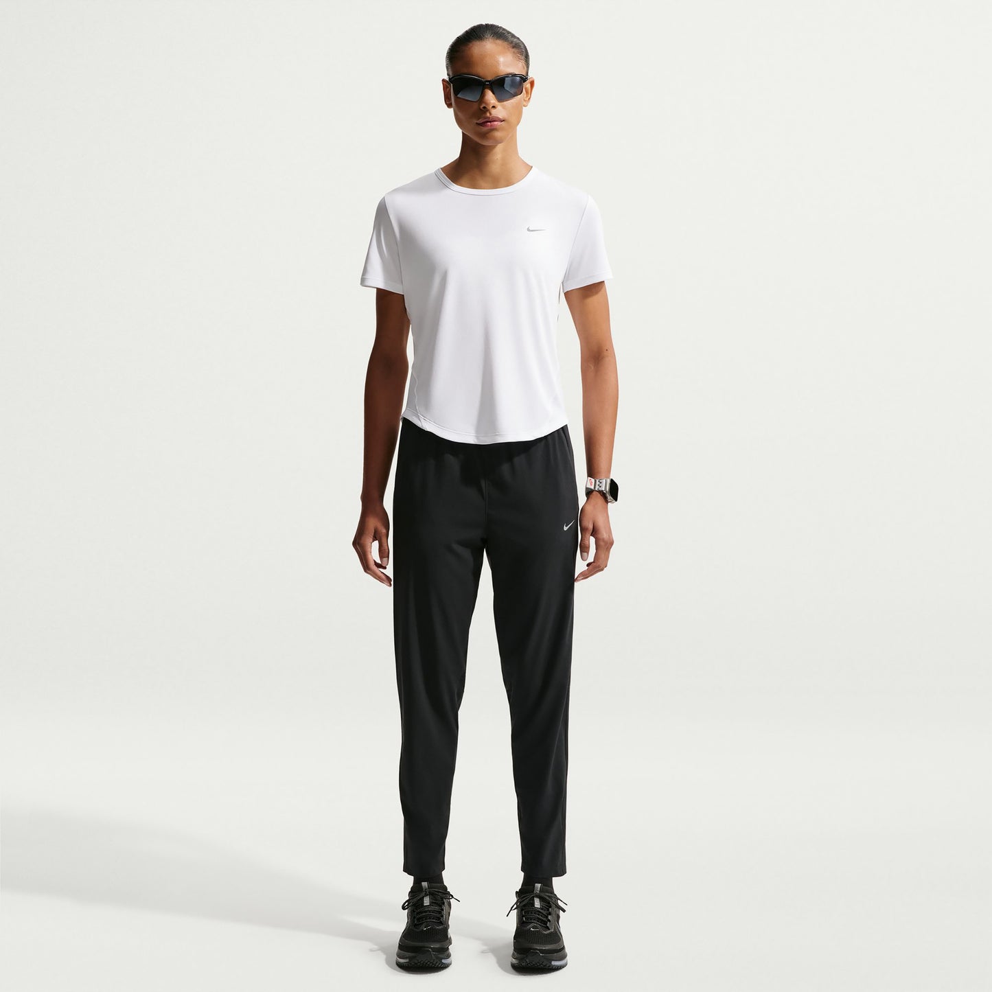 Nike Tempo  Laufshirt Damen - weiß, silber