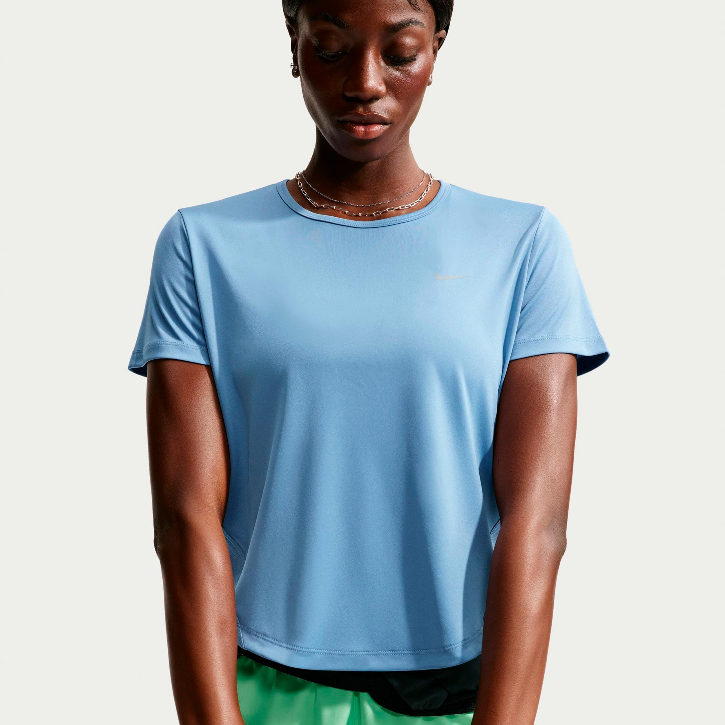 Nike Tempo  Laufshirt Damen - blau, silber