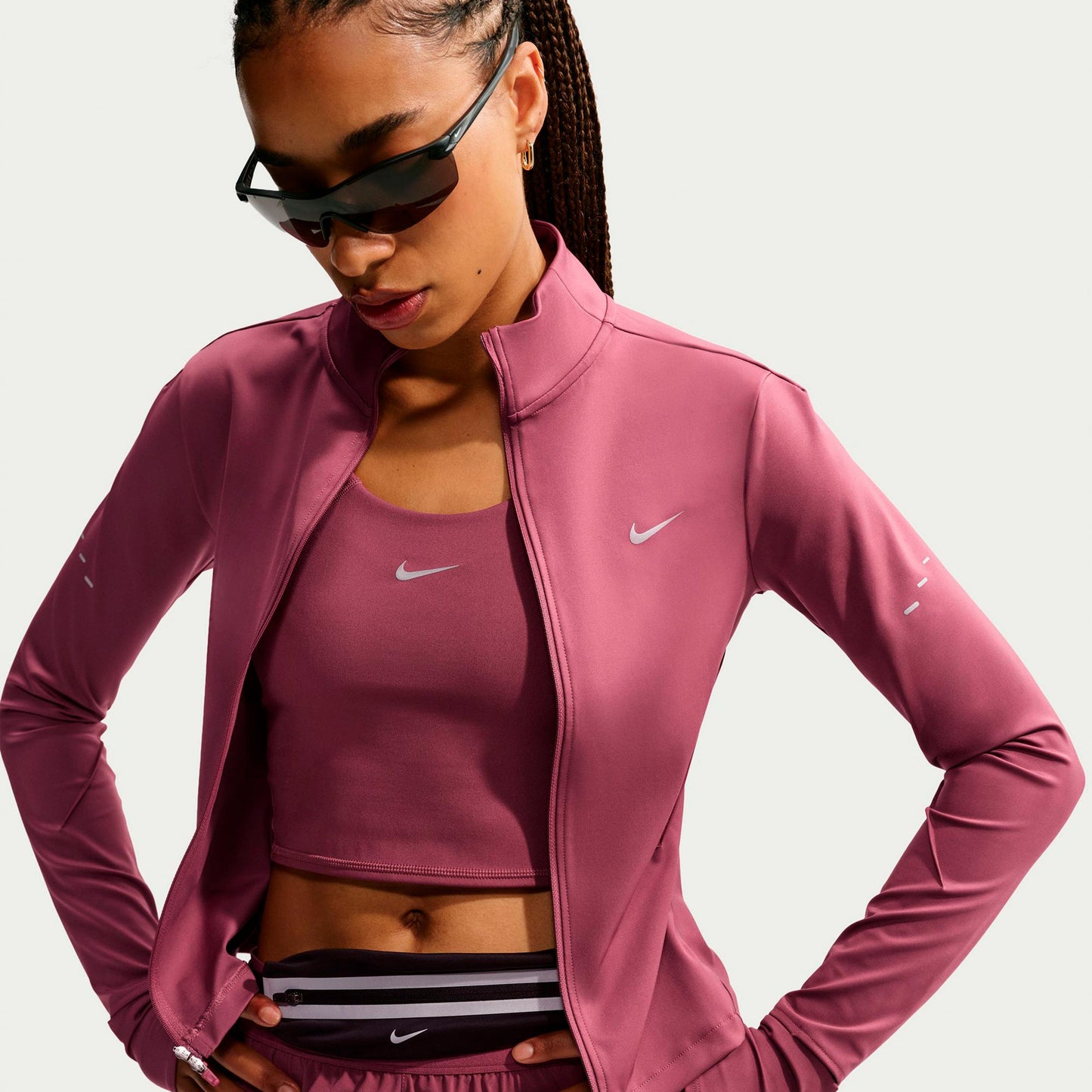 Nike Swift  Laufjacke Damen - mauve, silber