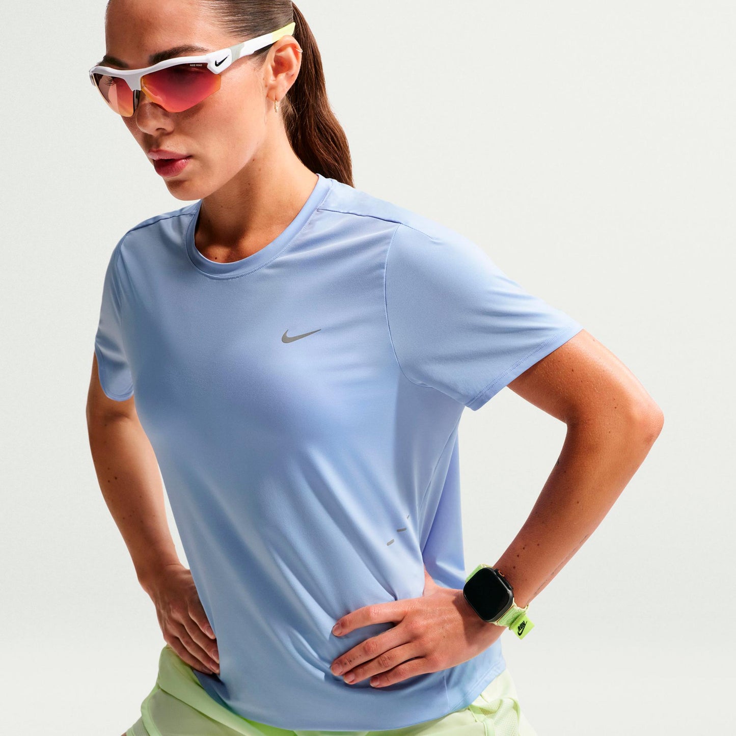 Nike Swift  Laufshirt Damen - blau, silber