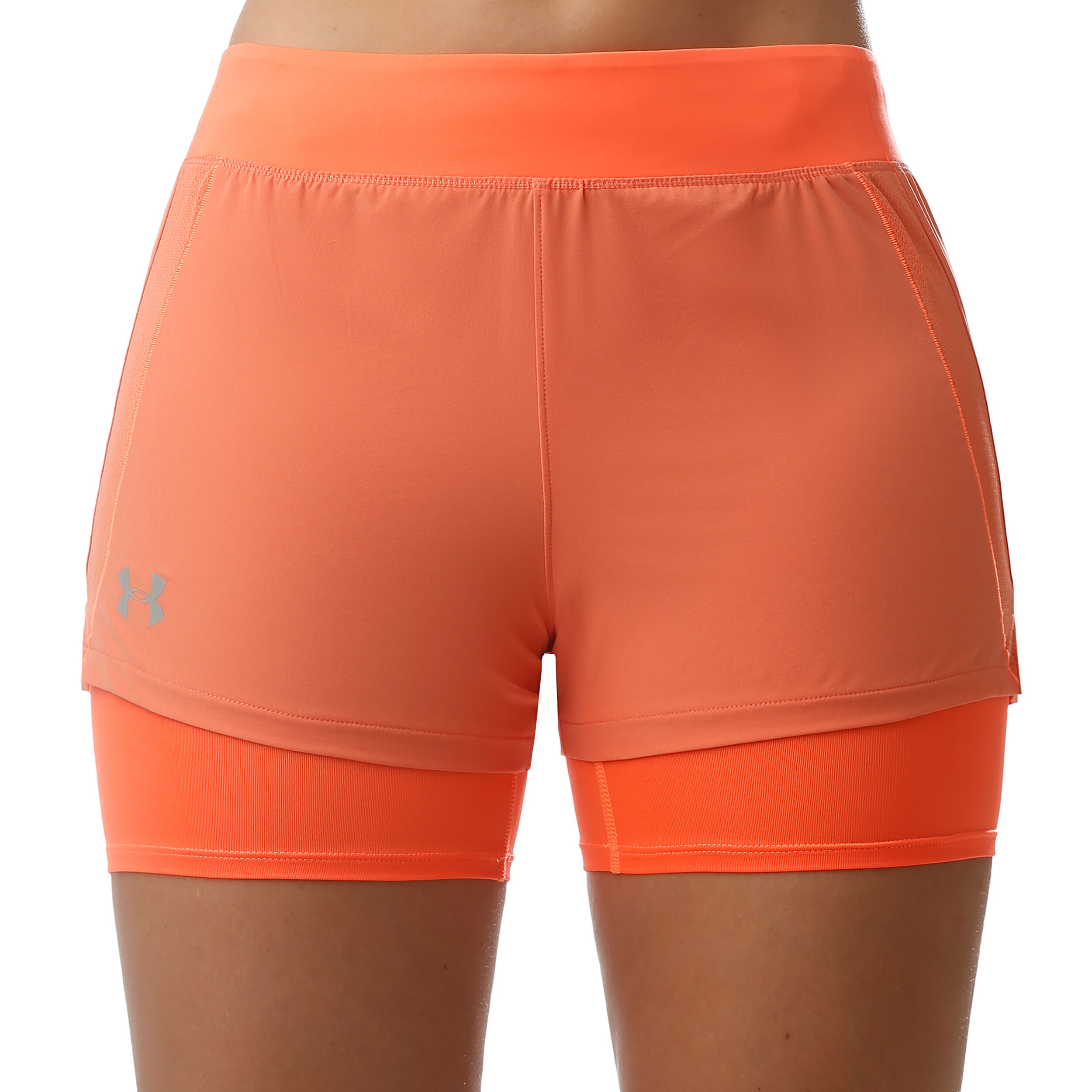 Qualifier Speedpocket 2in1 Shorts Damen Orange Silber