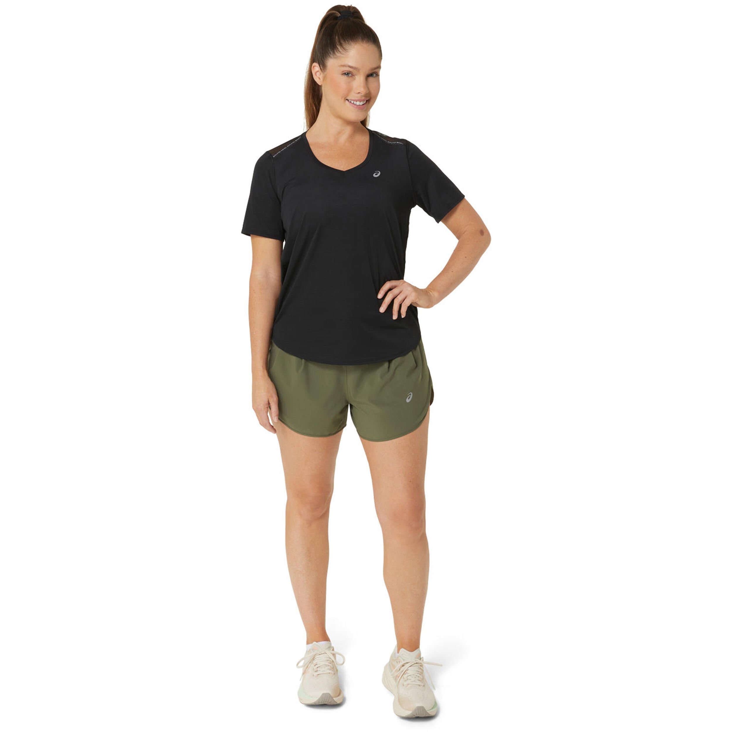 ASICS Road V Neck Laufshirt Damen Schwarz online kaufen Running Point DE