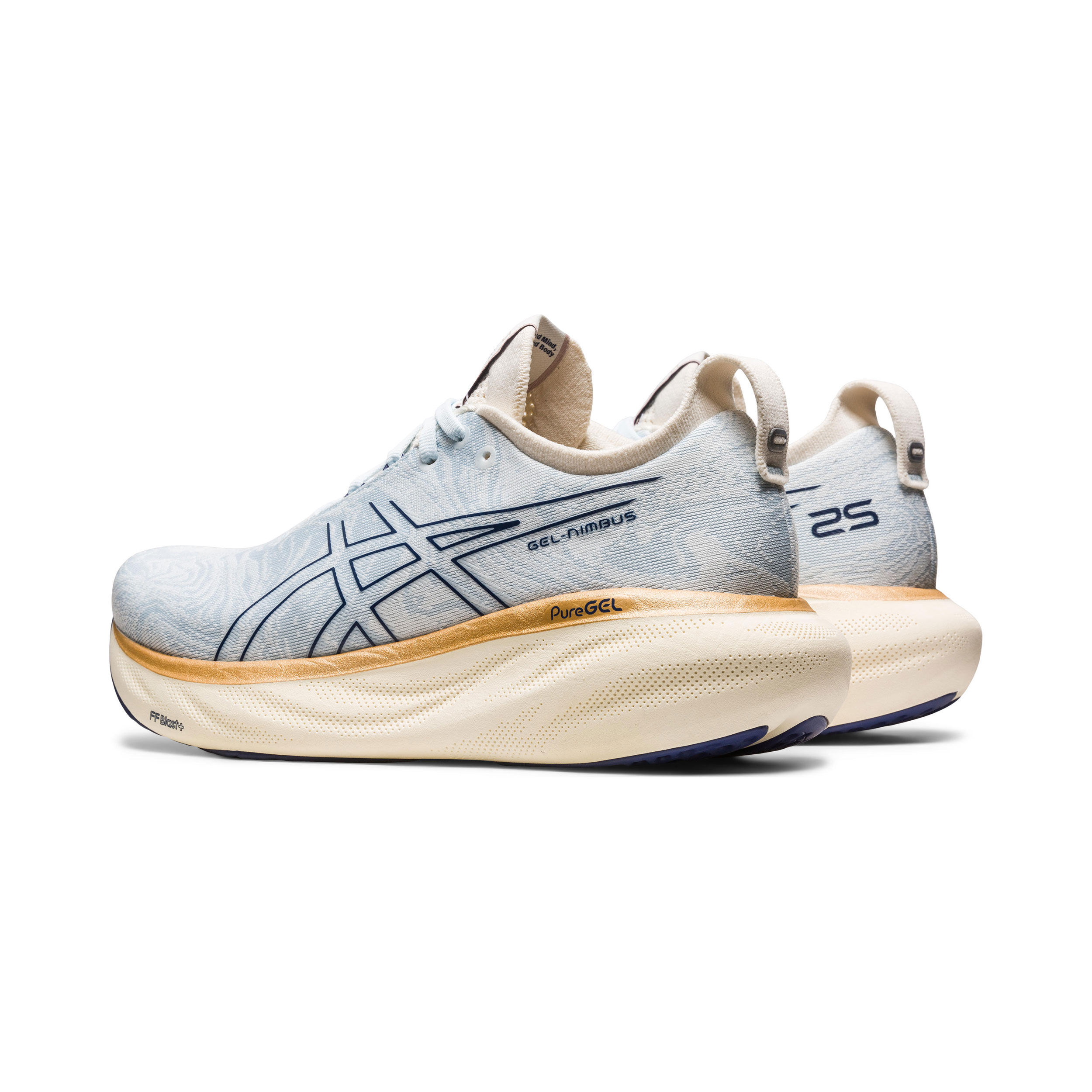 Gel Nimbus 25 Nagino Neutralschuh Damen Blau Beige