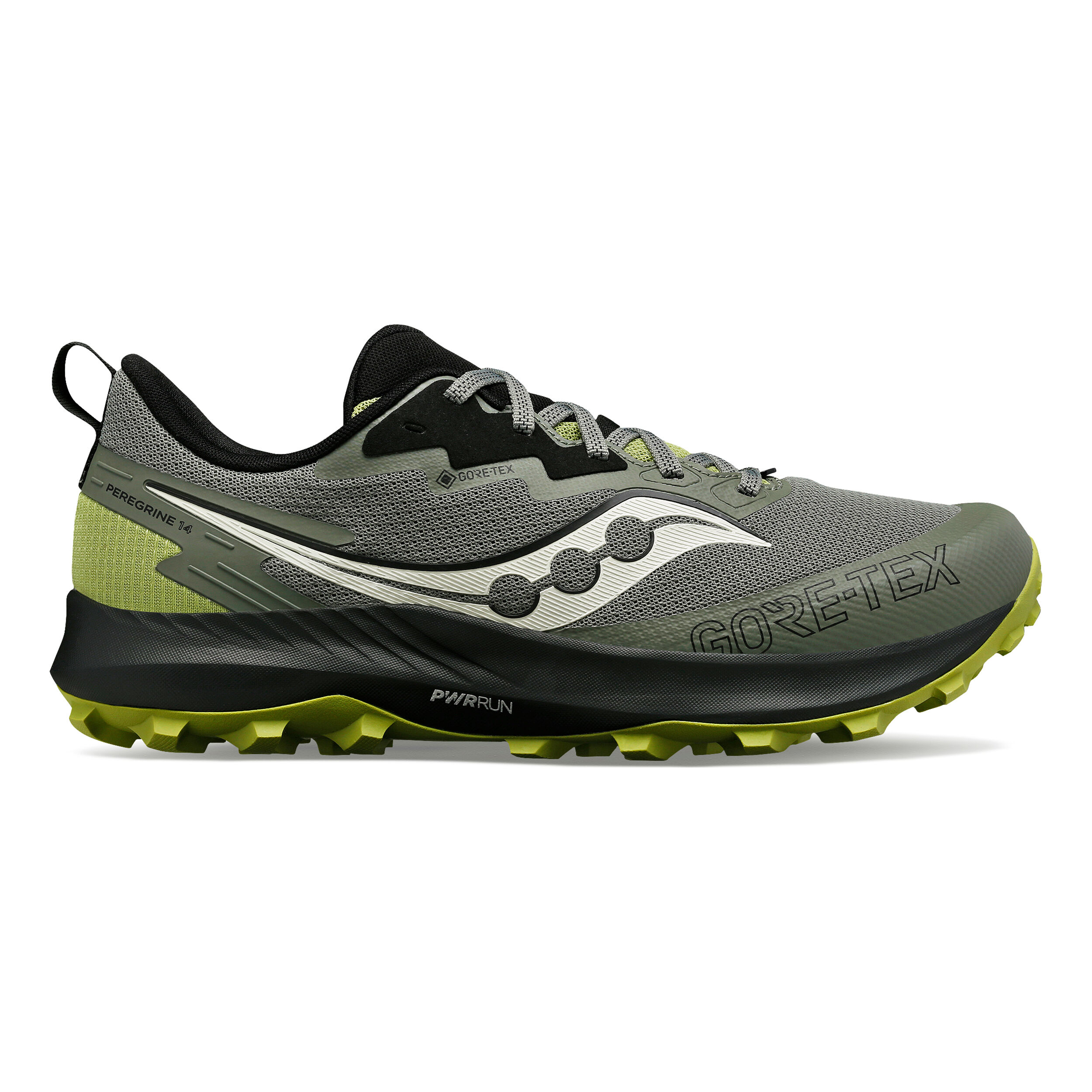 Peregrine 14 GTX Trailschuh Herren Oliv Neongrun