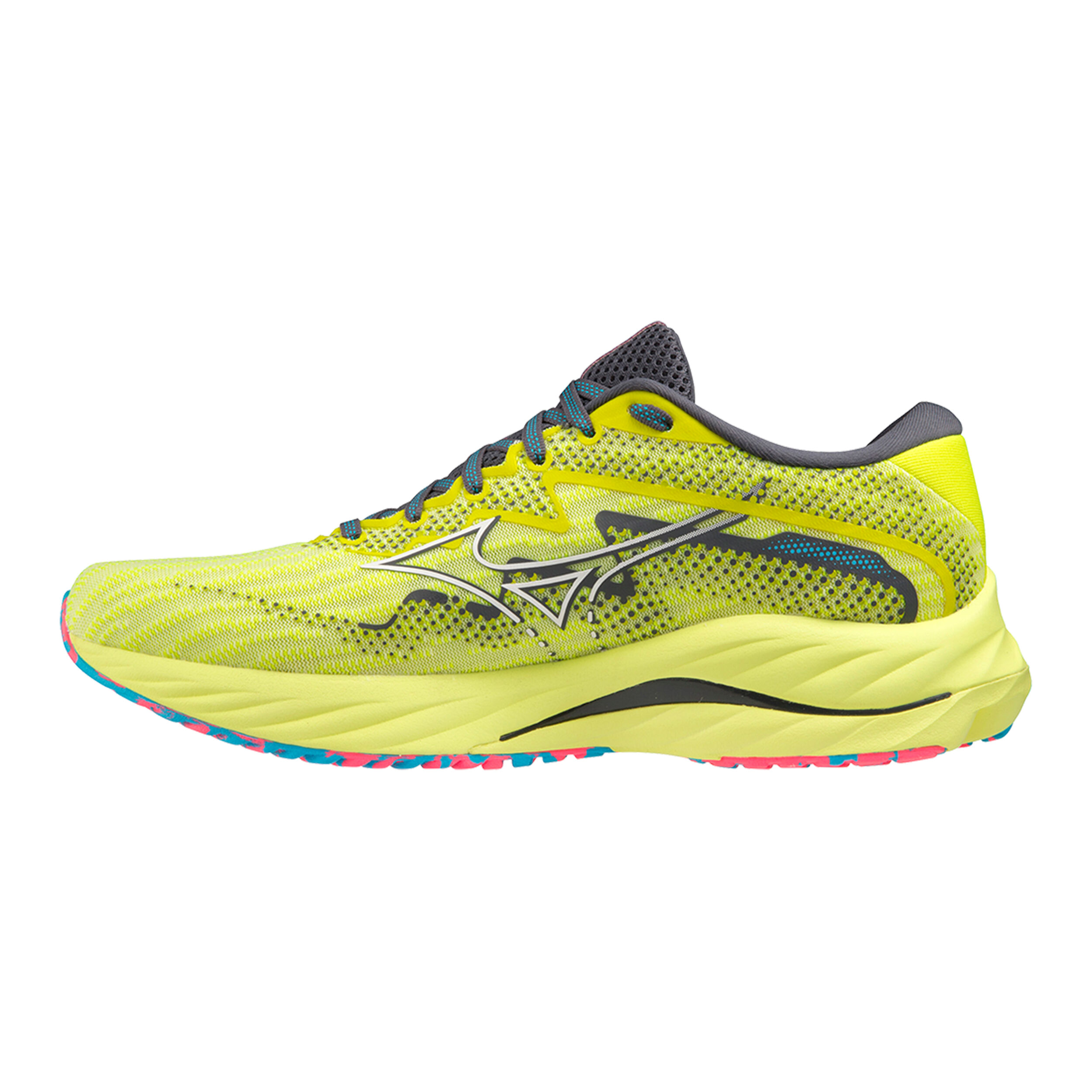 Mizuno Wave Rider 27 Neutralschuh Herren Gelb Blau in GroBe 43 online kaufen Running Point DE