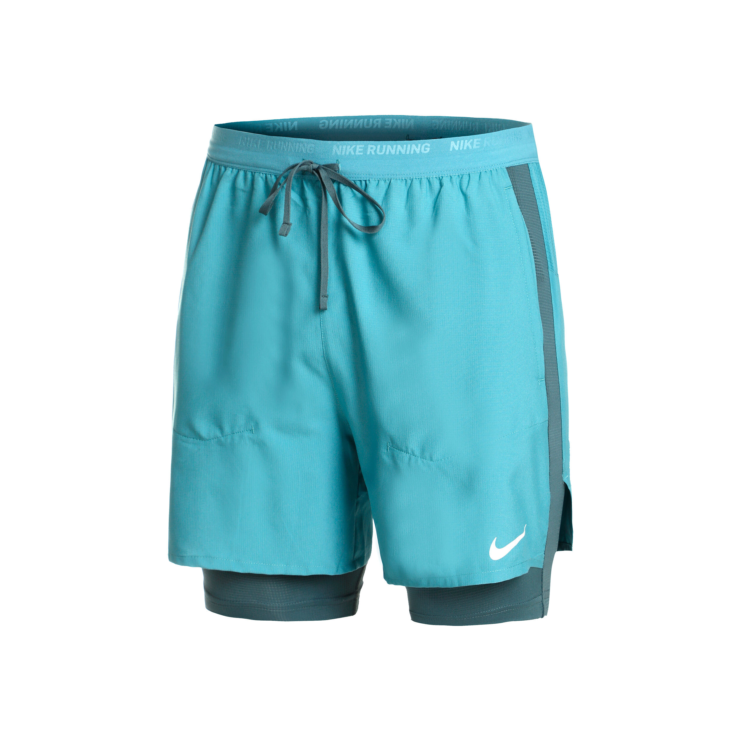 Dri Fit Stride Hybrid 5in 2in1 Running Shorts Herren Blau Grau