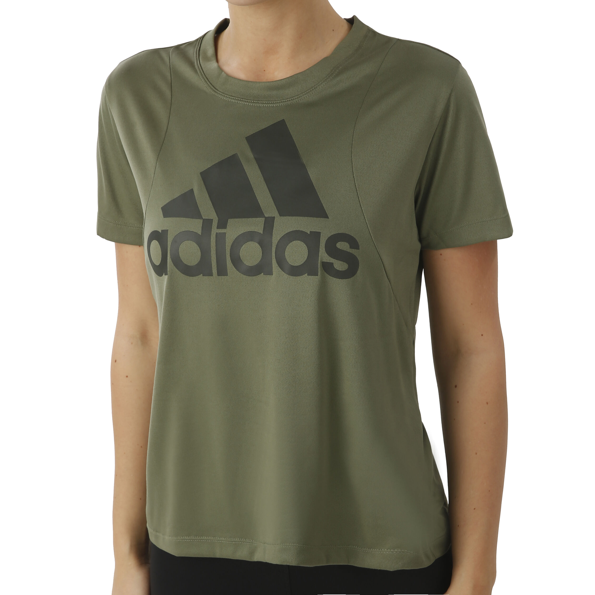 Badge Of Sport Logo T Shirt Damen Oliv Khaki