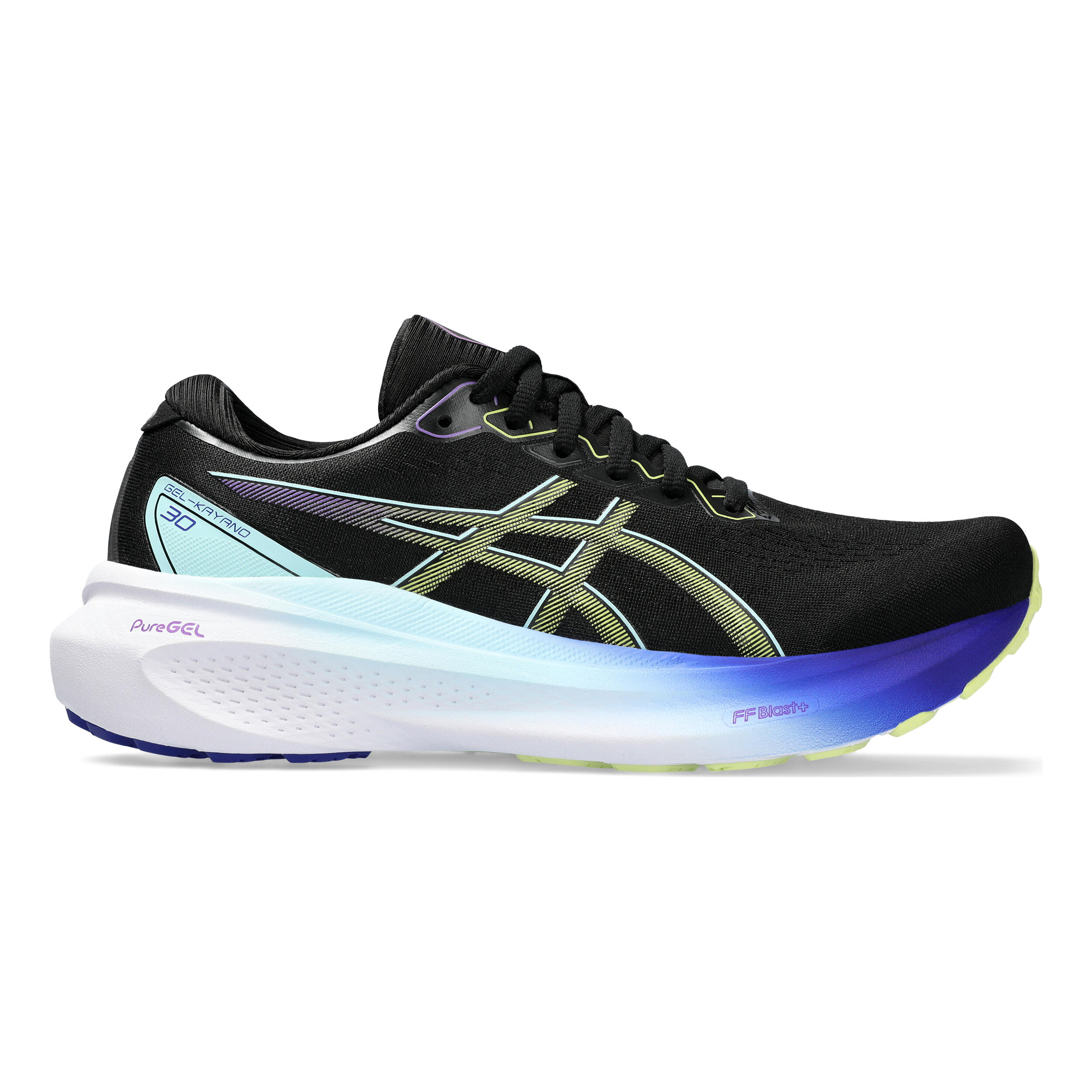 Gel Kayano 30 Stabilitatsschuh Damen Schwarz Neongelb