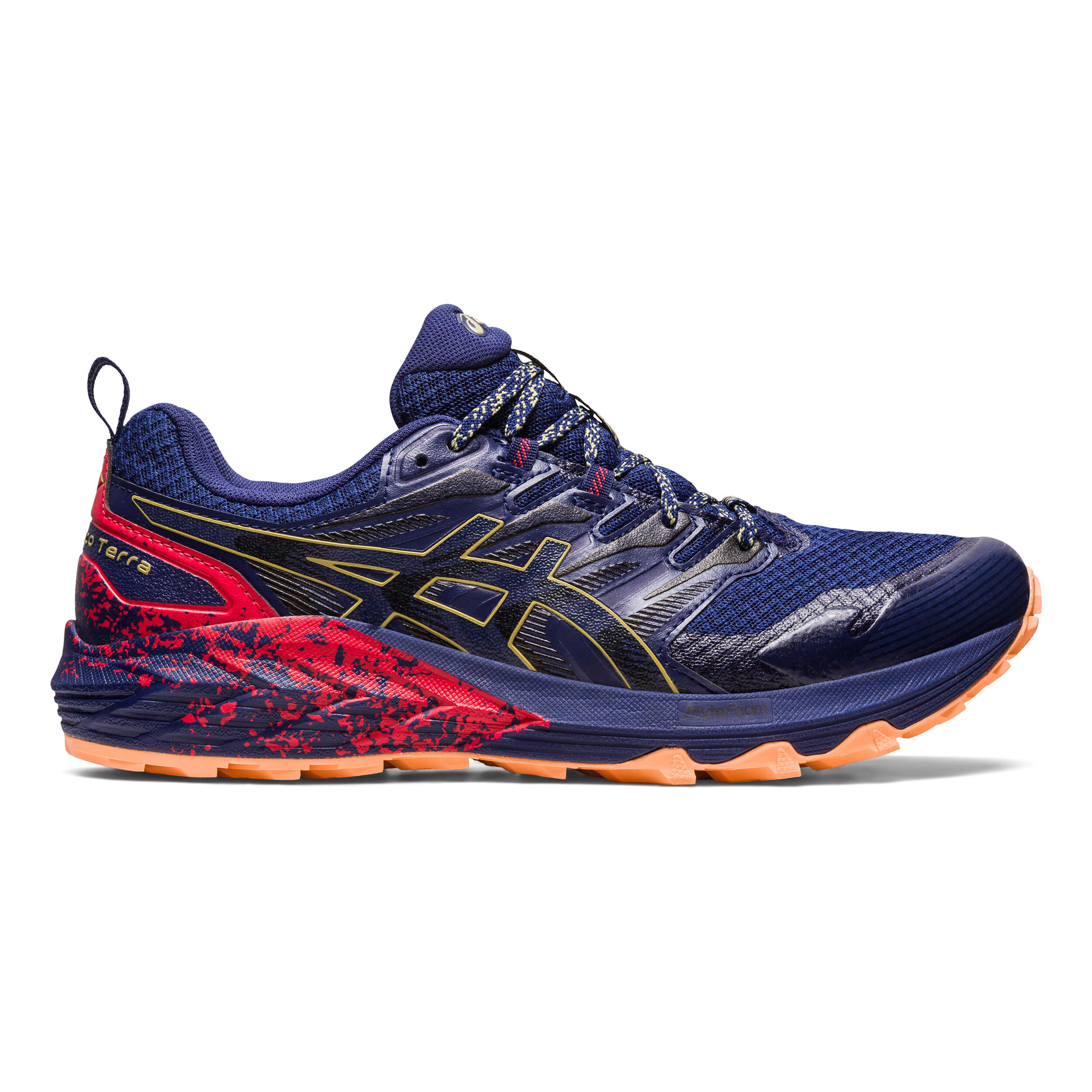 Gel Trabuco Terra Trailschuh Herren Blau Rot
