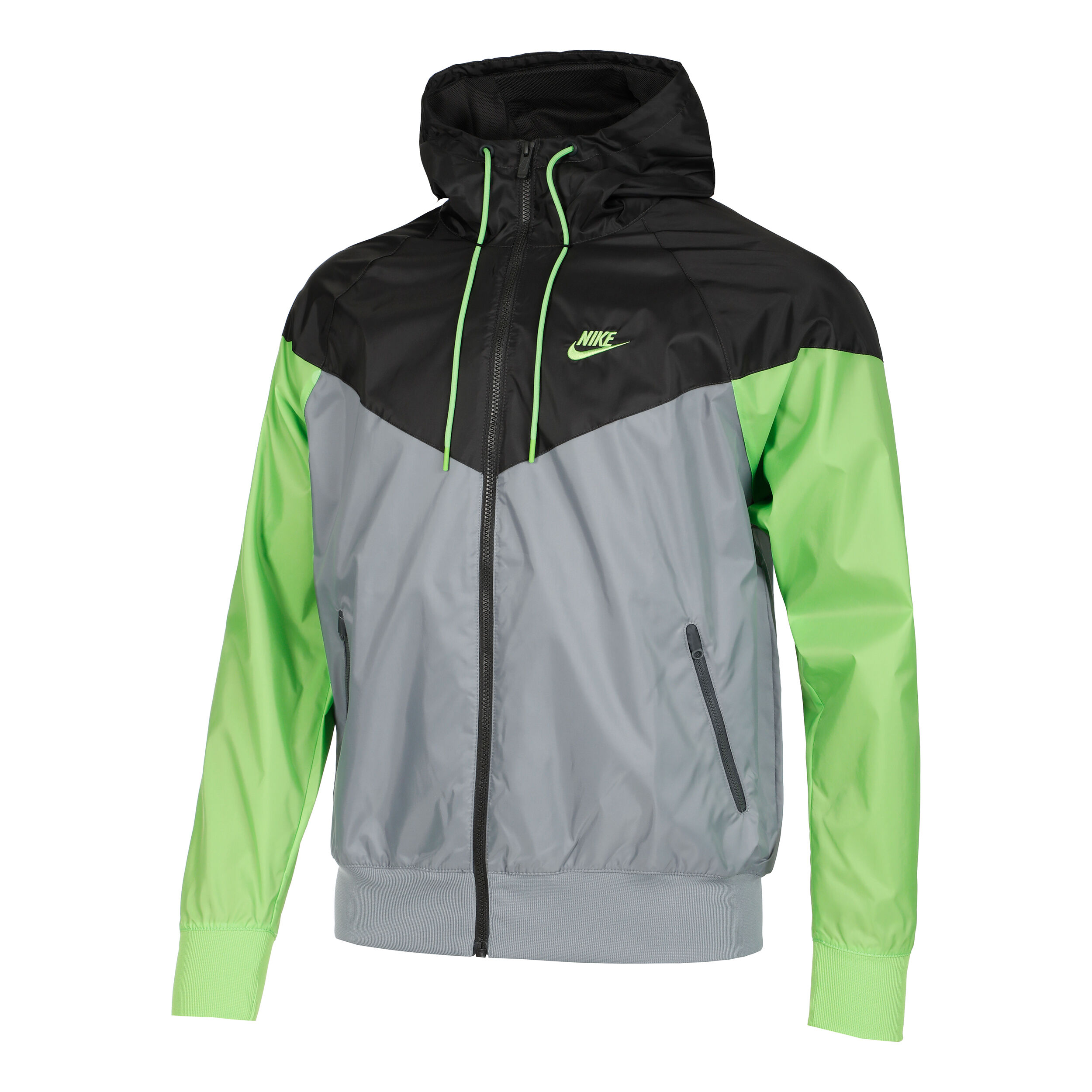 Sportswear Heritage Essential Windrunner Trainingsjacke Herren Grau Neongrun