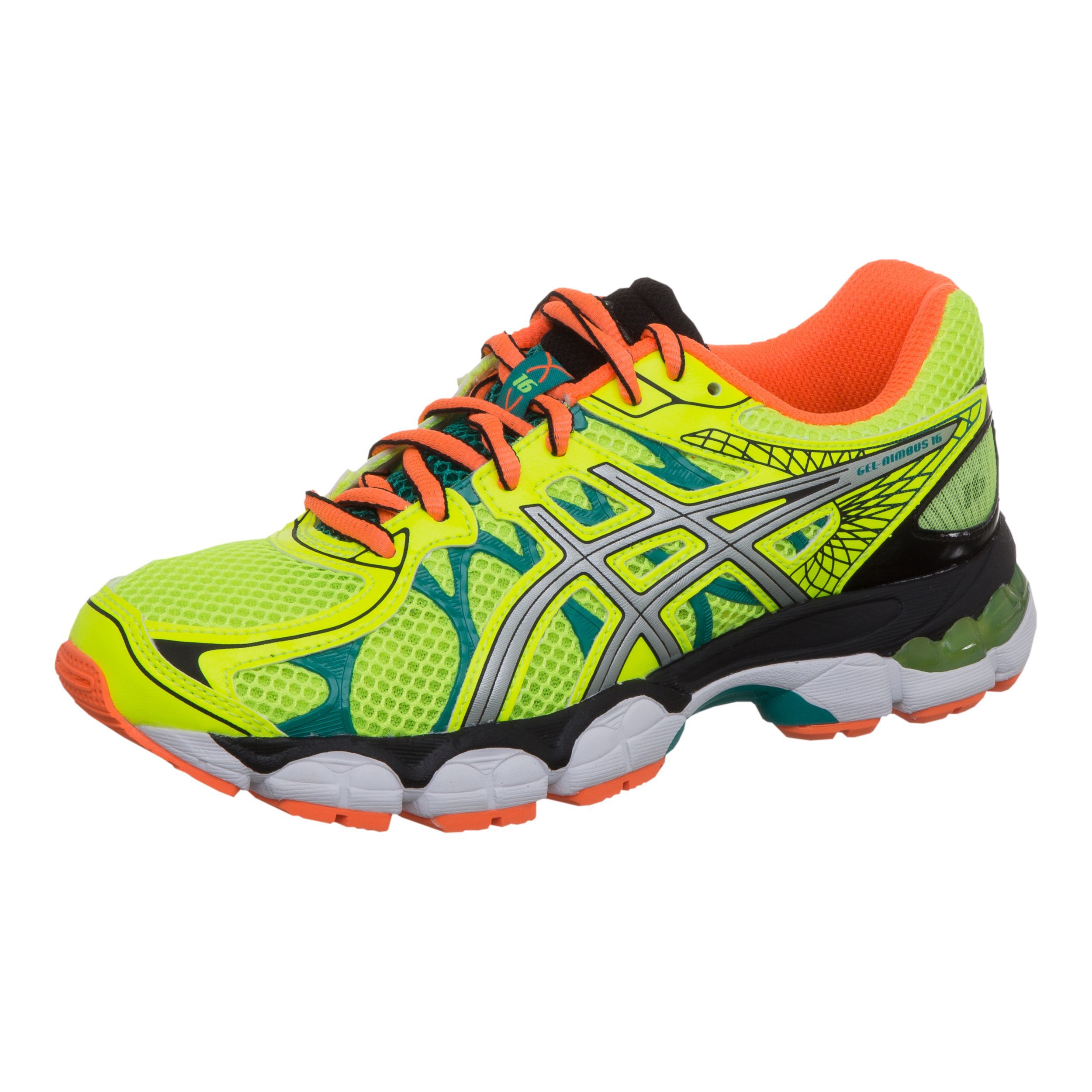 Gel Nimbus 16 GS Natural Running Schuh Kinder Neongelb Silber